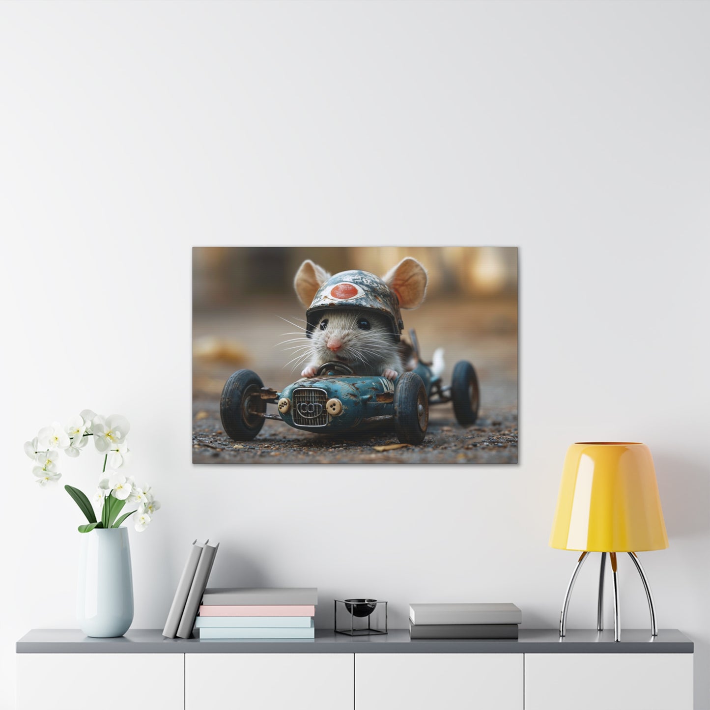 Mouse Racer - Canvas Stretched, 0.75"