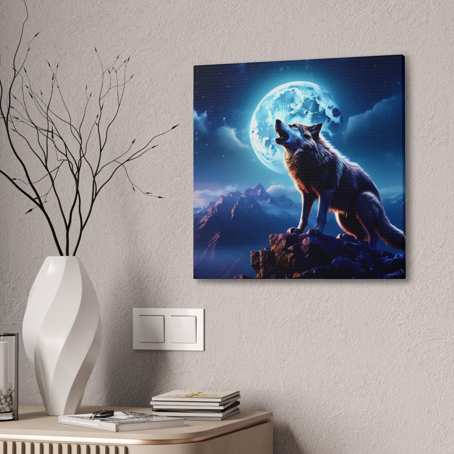 Howling Wolf - Canvas Stretched, 0.75"