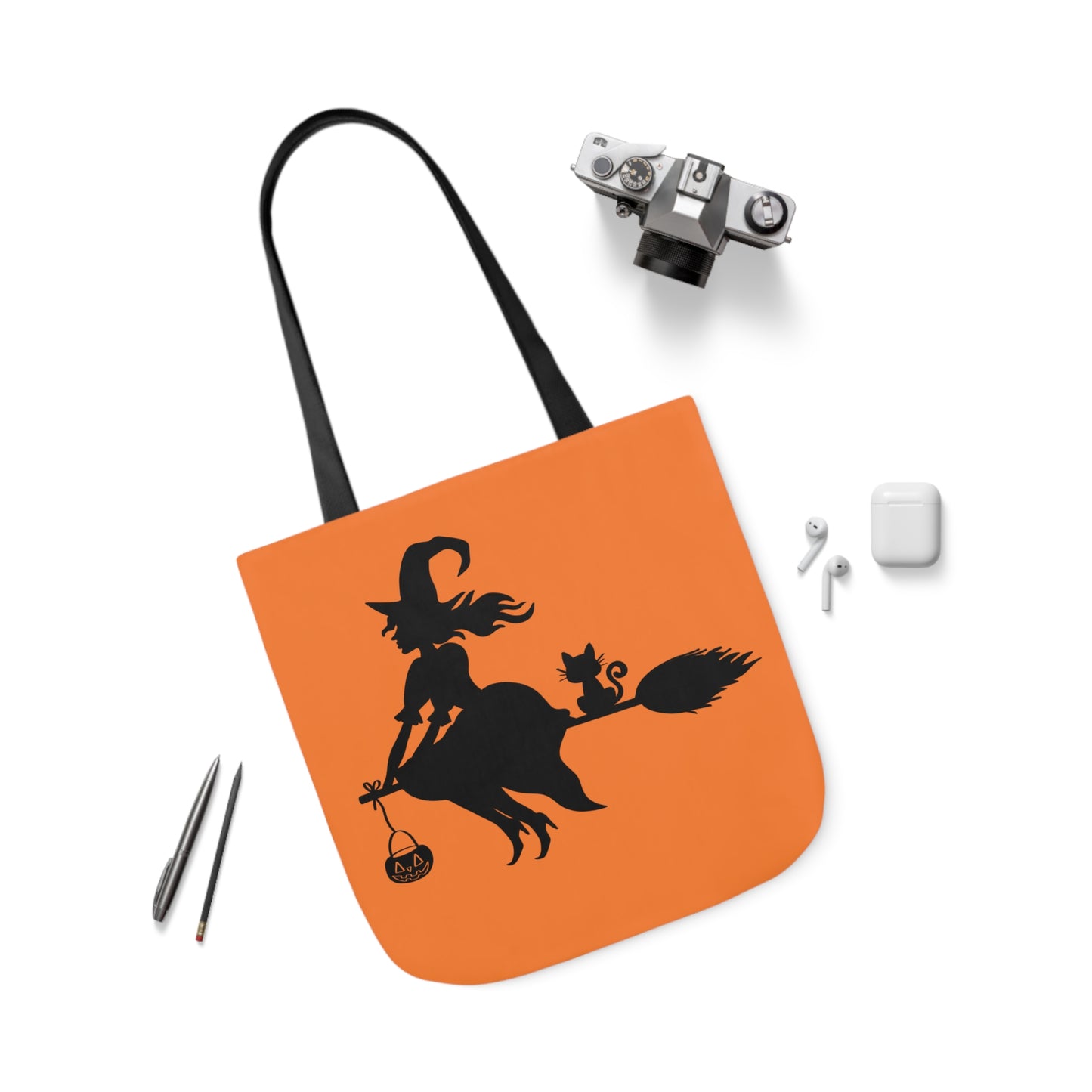 Witch - Canvas Tote Bag, 5-Color Straps - Halloween