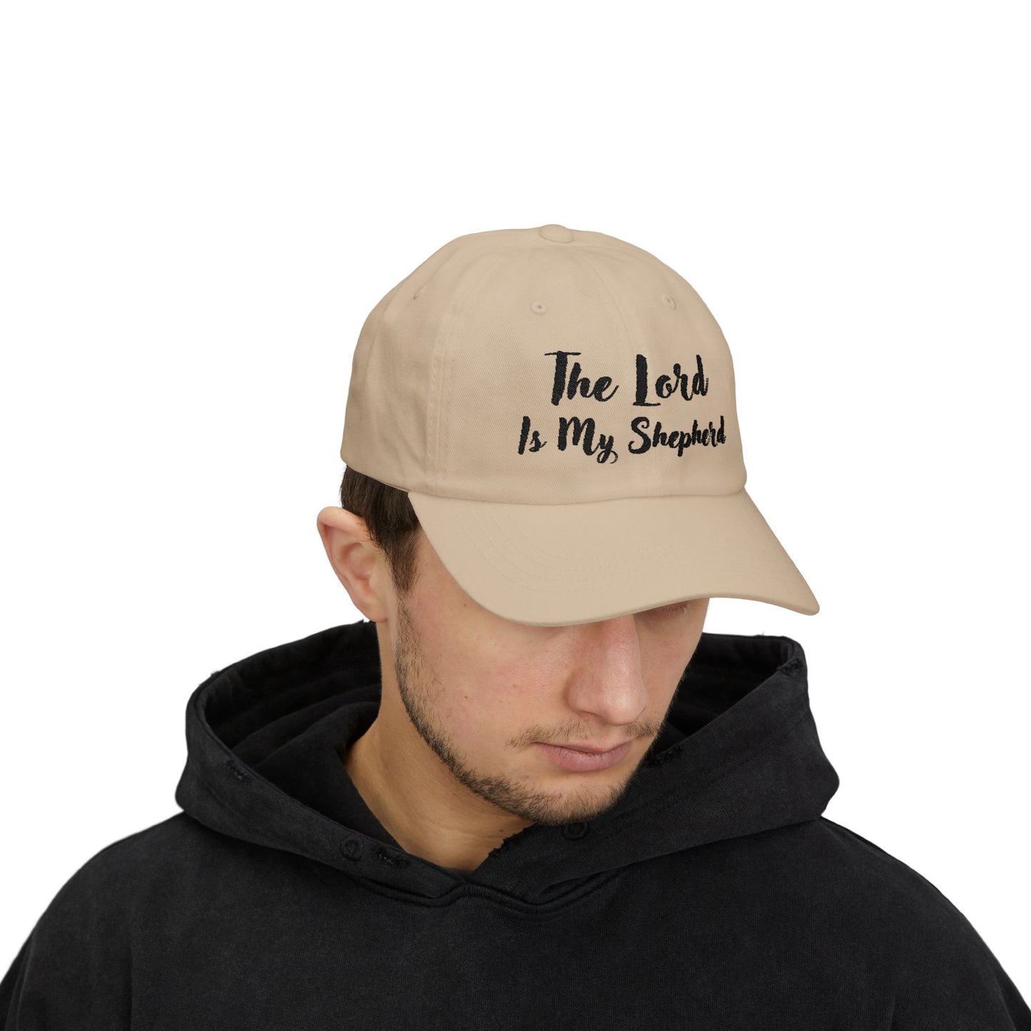 The Lord is My Shepherd in Black - Embroidered - Classic Dad Baseball Cap - Easter - Mother's Day - Father's Day