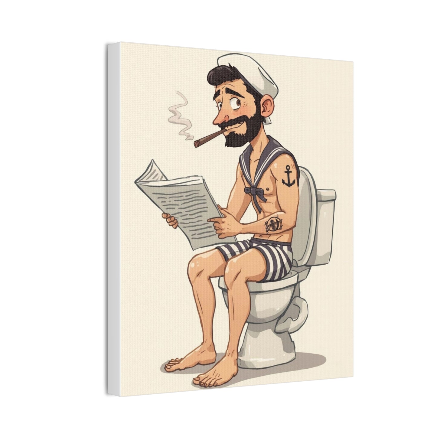 Sailor on the can - Canvas Stretched, 0.75" - Wall Art 2026 - Bathroom Humor