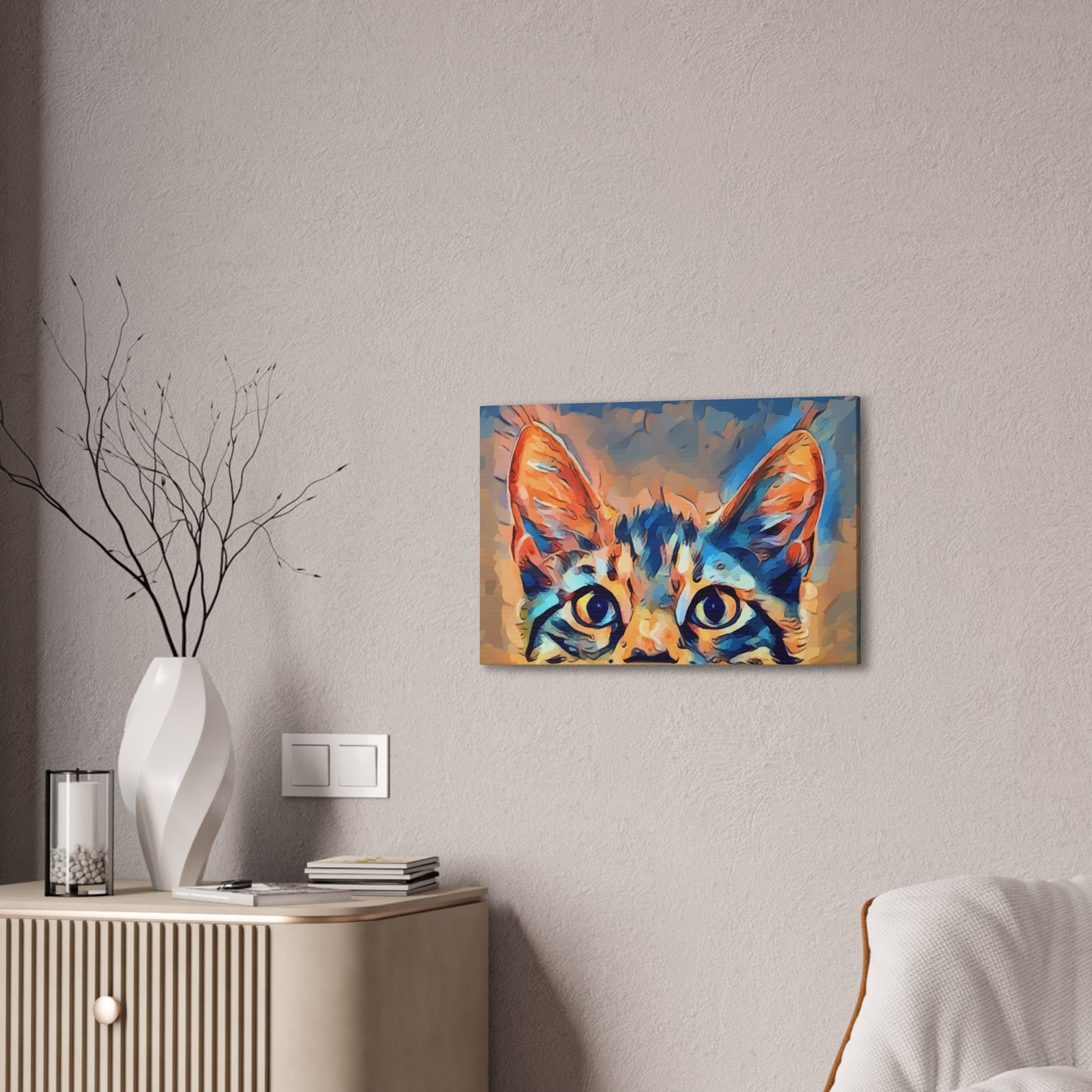 Spying Kitty - Canvas Stretched, 0.75"