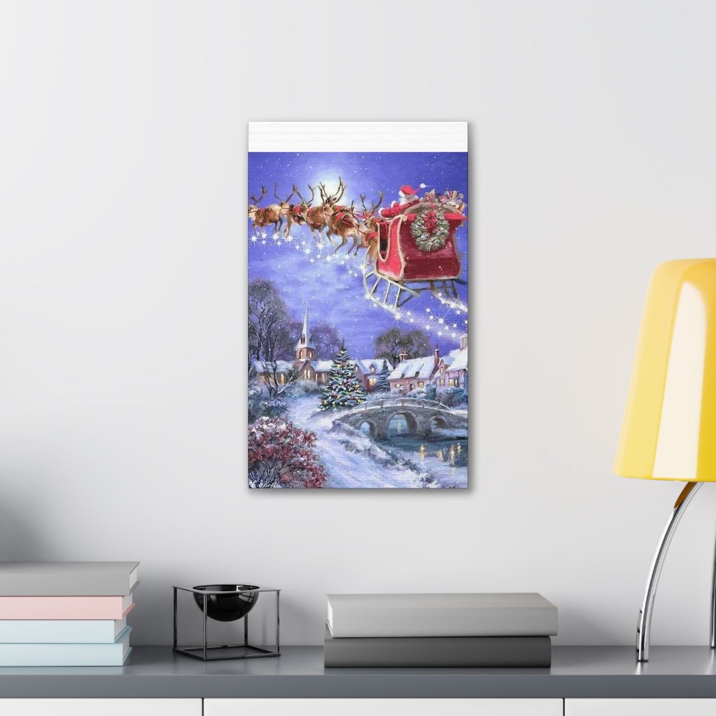 Santa's Coming - Canvas Stretched, 0.75" Christmas