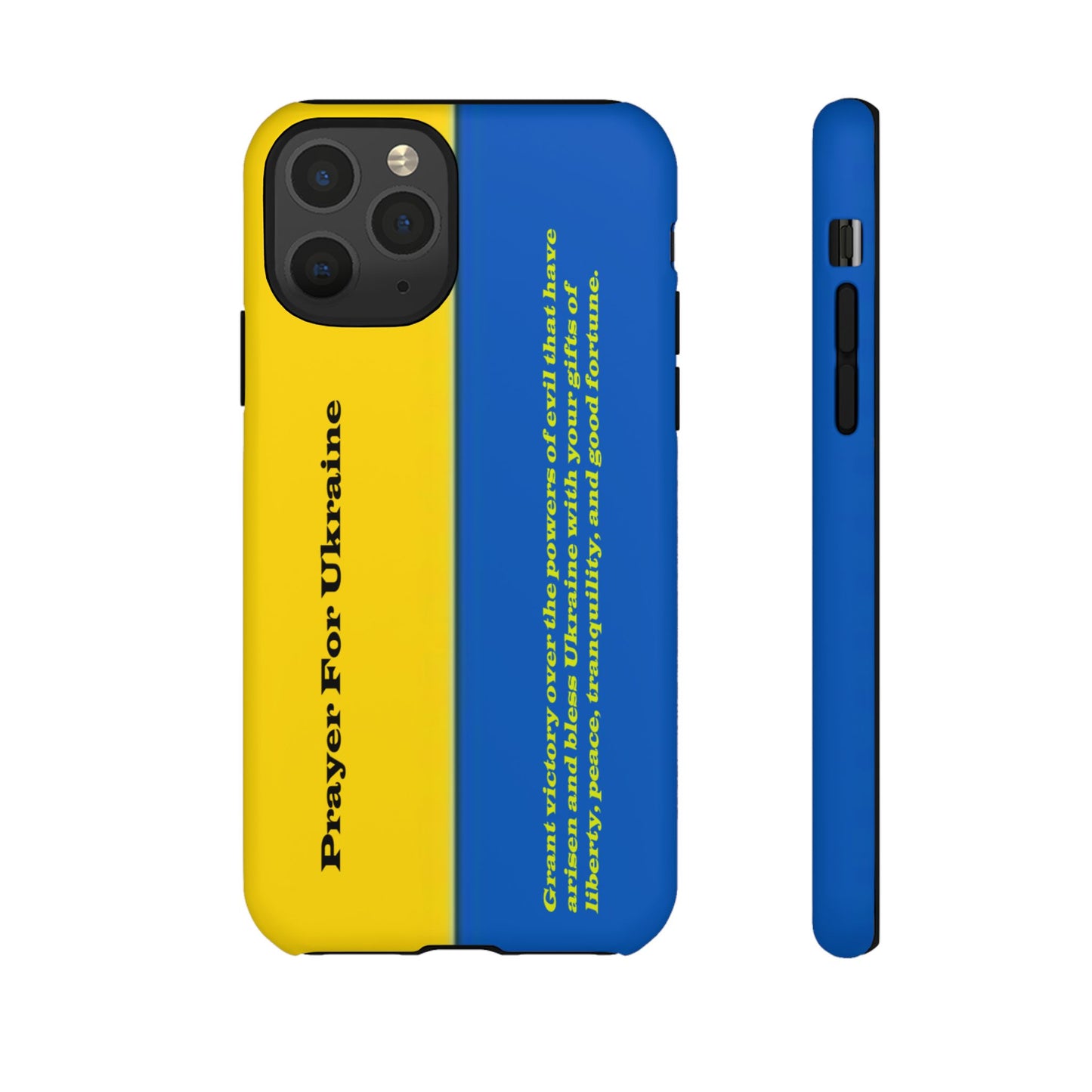 Flag of Ukraine with Prayer - Flag Phone Cases