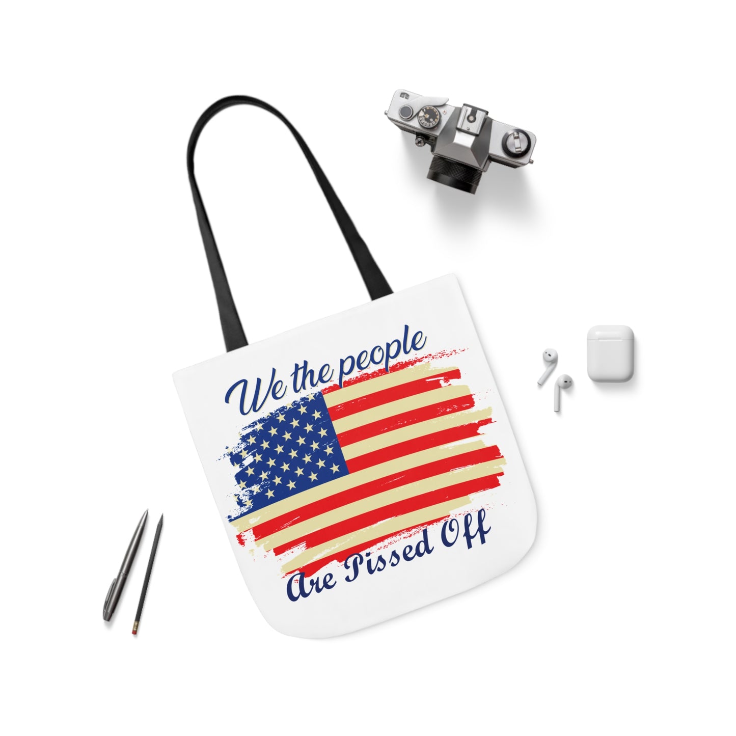 We the People - Canvas Tote Bag, 5-Color Straps - Veterans - Patriotic