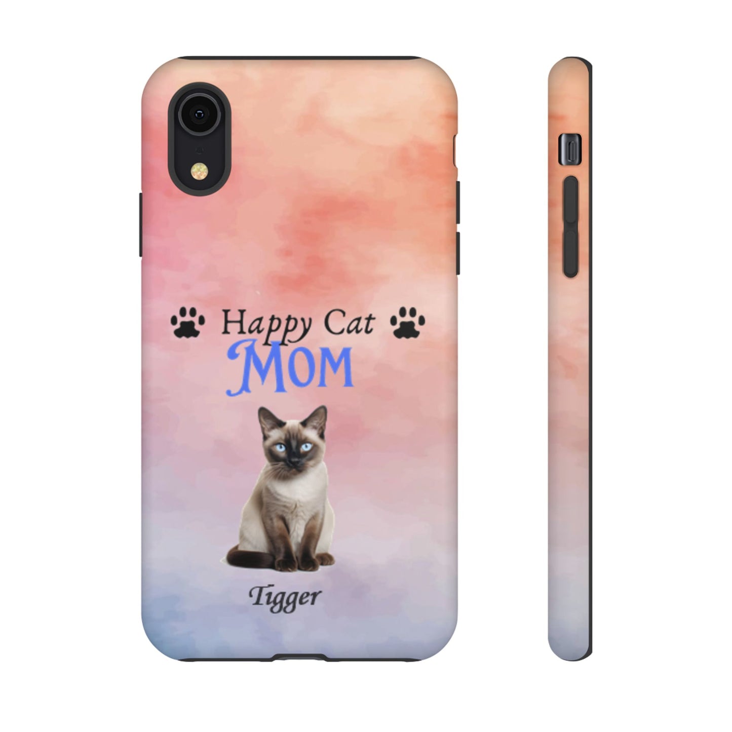 Happy Cat Mom - Personalized - Whimsical Phone Cases - Mother's Day