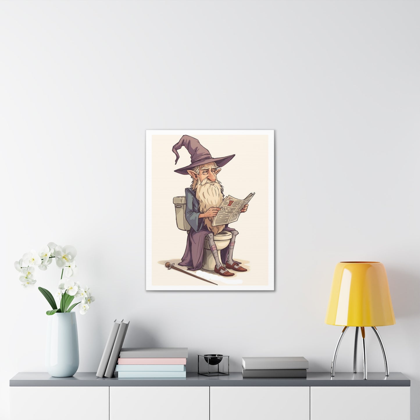 Wizard on the John - Canvas Stretched, 0.75" - Wall Art 2026 - Bathroom Humor
