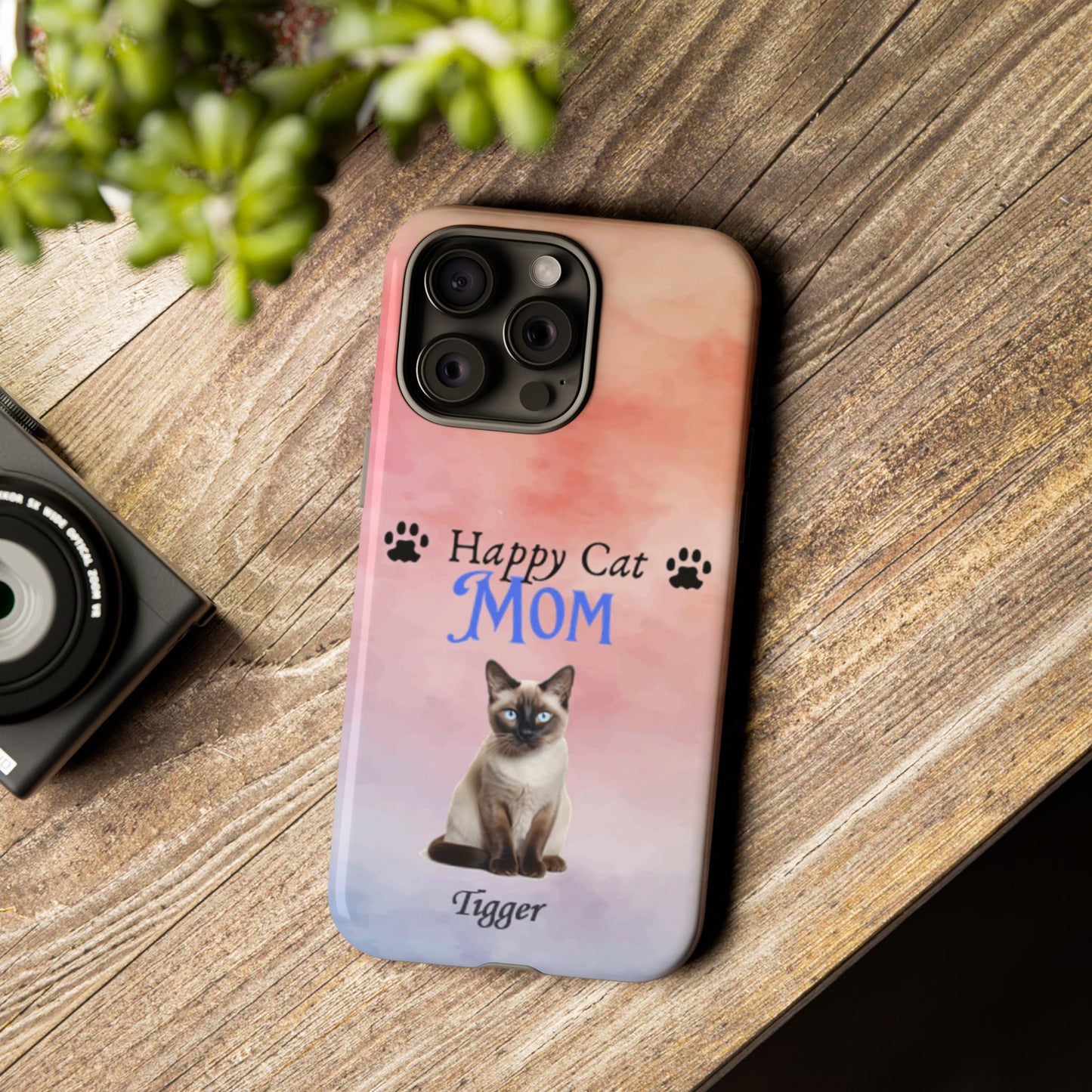 Happy Cat Mom - Personalized - Whimsical Phone Cases - Mother's Day