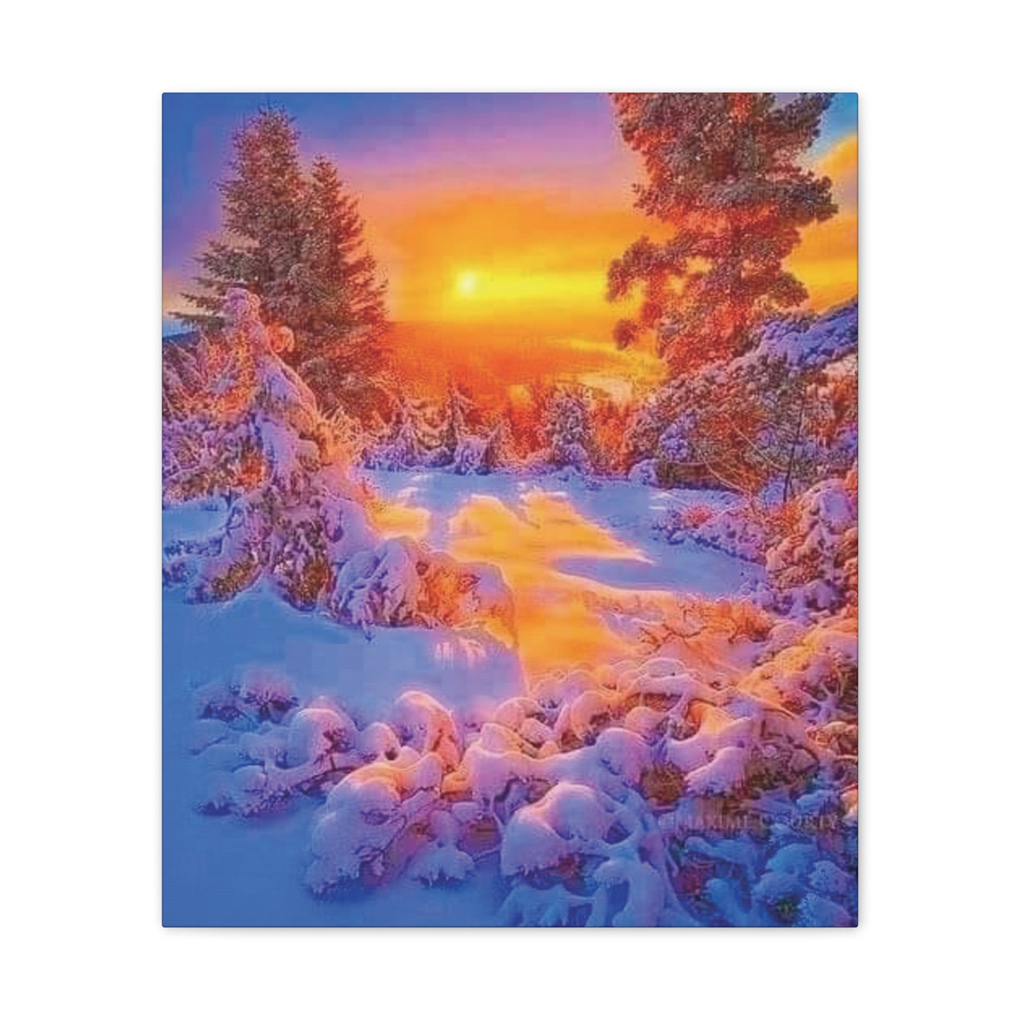 Winter Sunset - Canvas Stretched, 0.75"