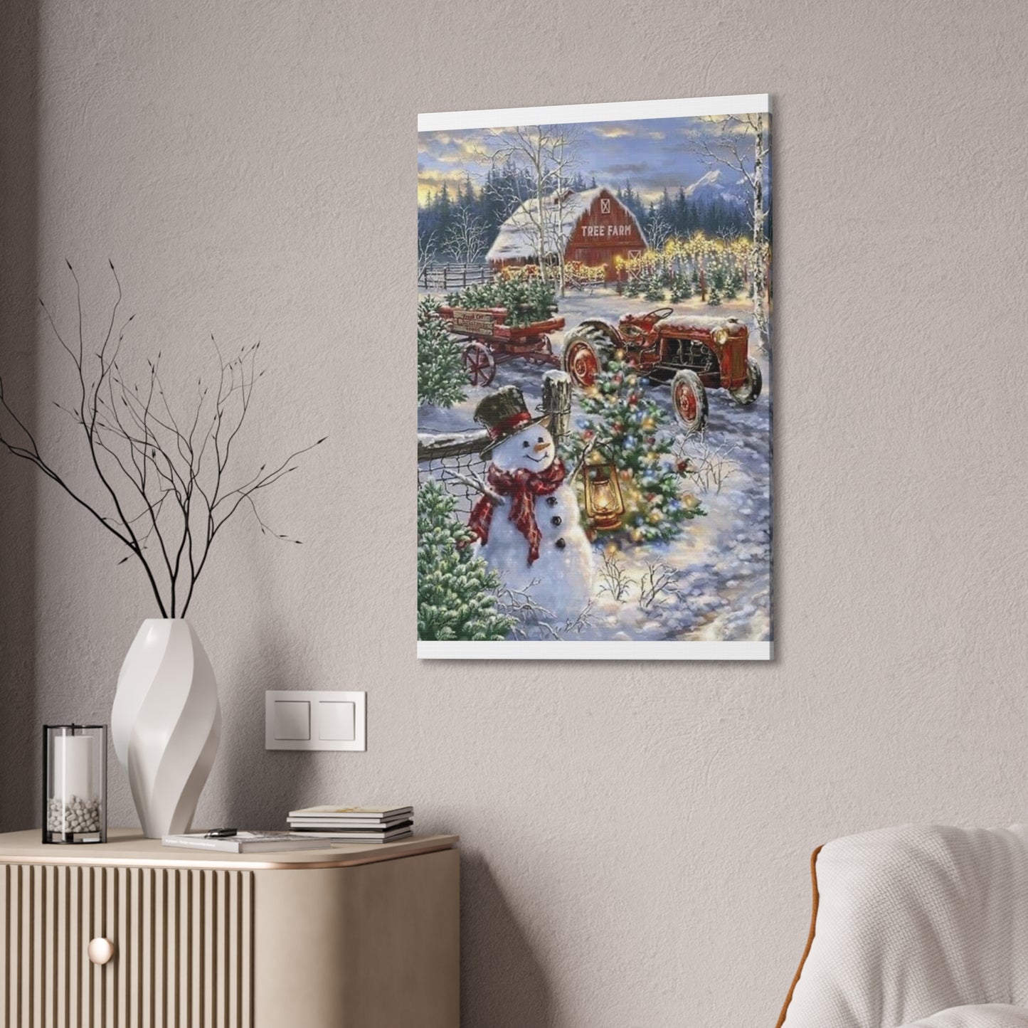 On the Farm - Canvas Stretched, 0.75" Christmas