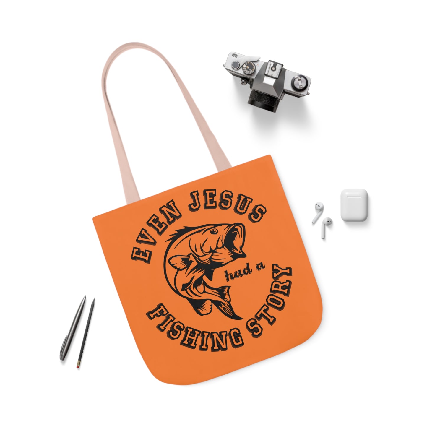 Fishing - Canvas Tote Bag, 5-Color Straps