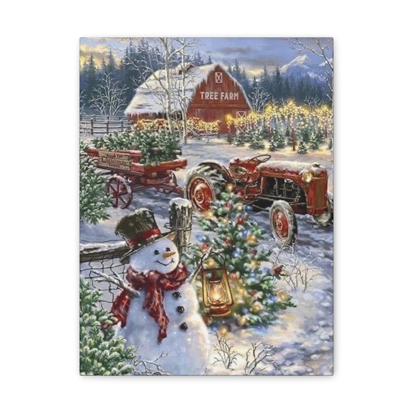 On the Farm - Canvas Stretched, 0.75" Christmas