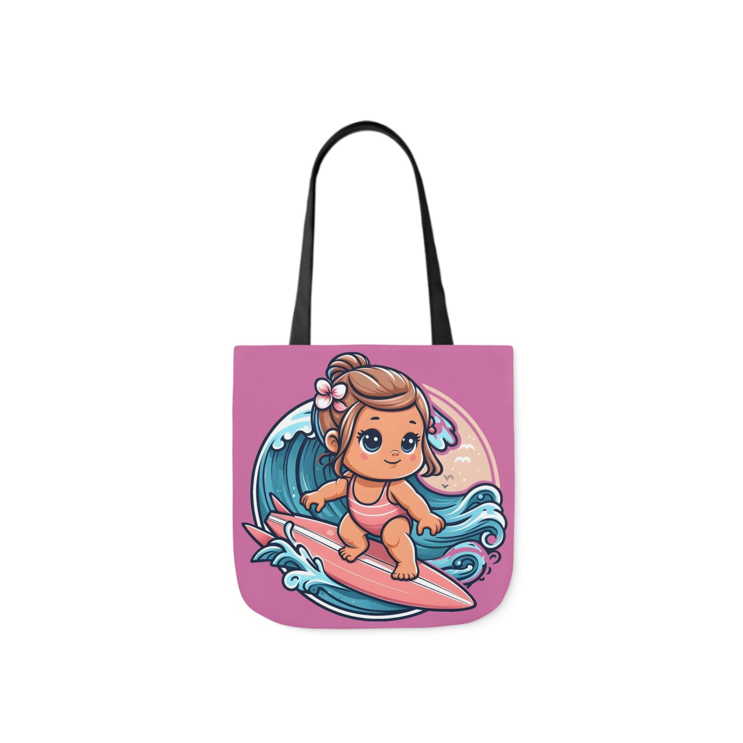 Little Surfer - Canvas Tote Bag, 5-Color Straps