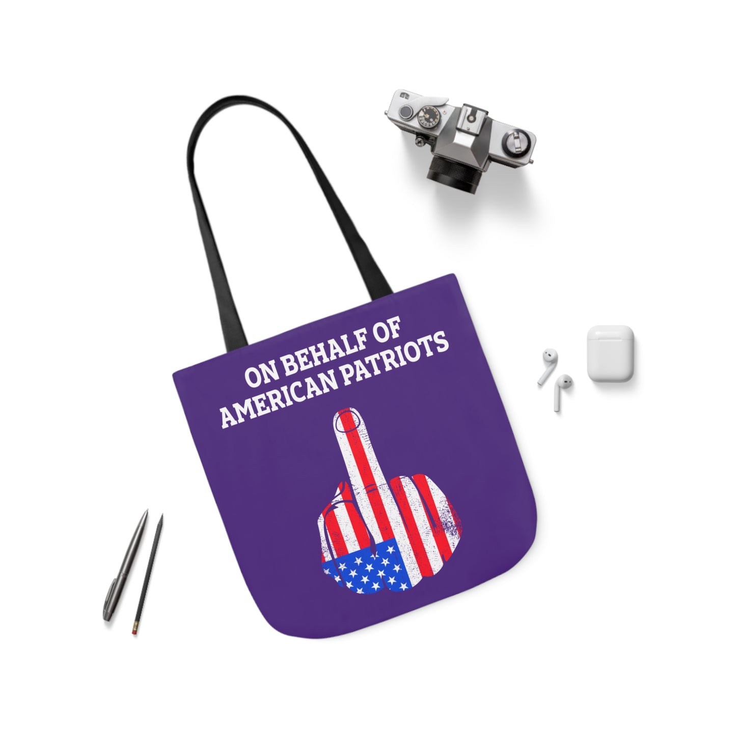 On Behalf - Canvas Tote Bag, 5-Color Straps veterans - Patriotic