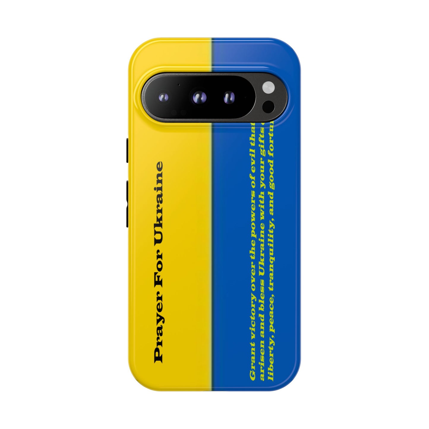 Flag of Ukraine with Prayer - Flag Phone Cases