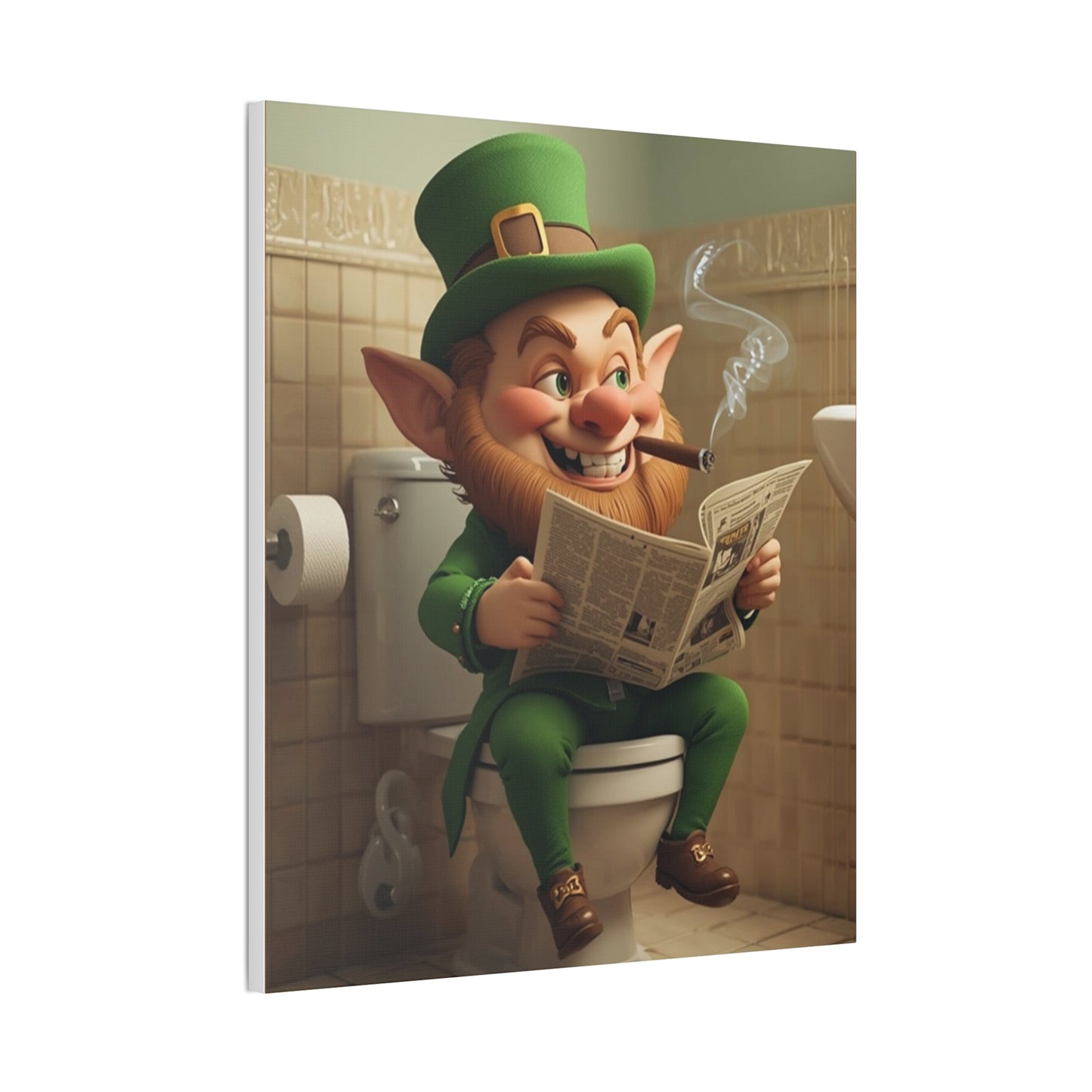 Leprechaun - Canvas Stretched, 0.75" - Wall art 2026 - Bathroom Humor