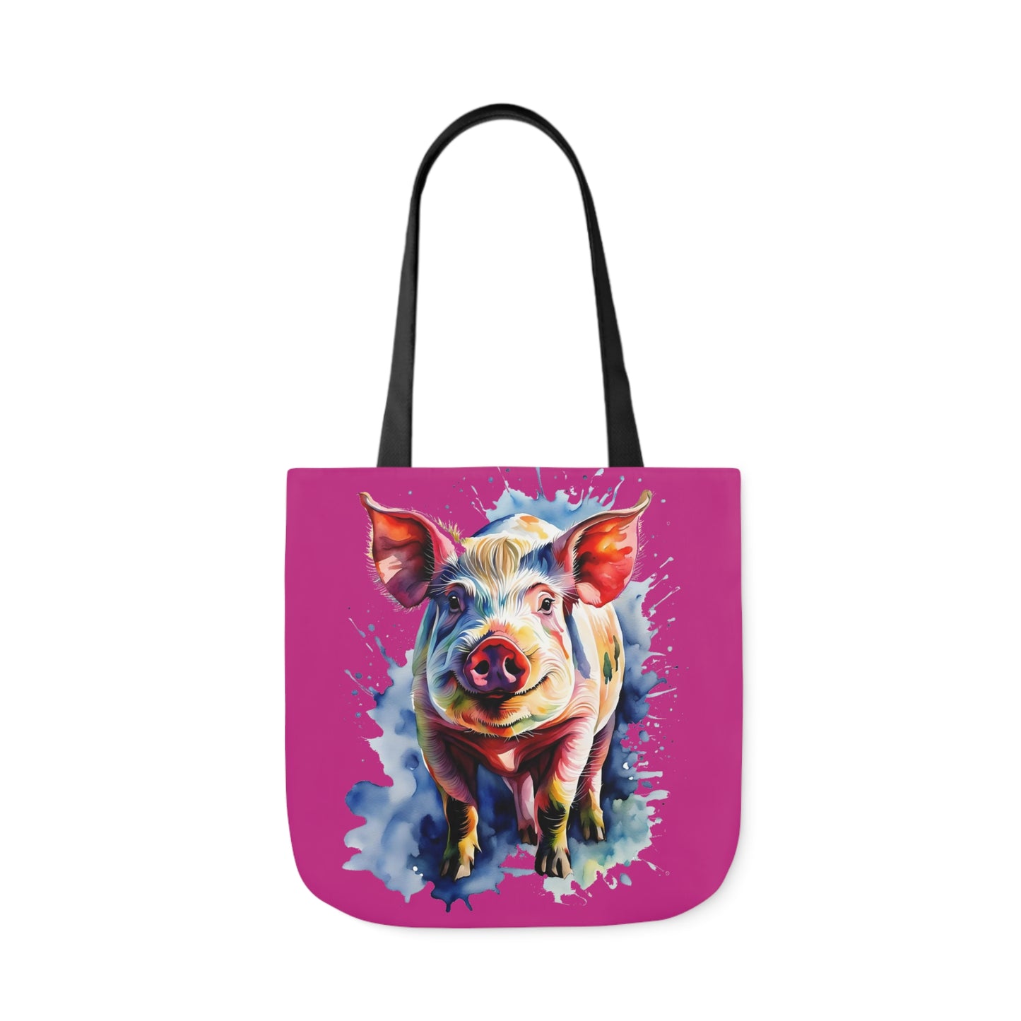 Arnold the Pig - Canvas Tote Bag, 5-Color Straps