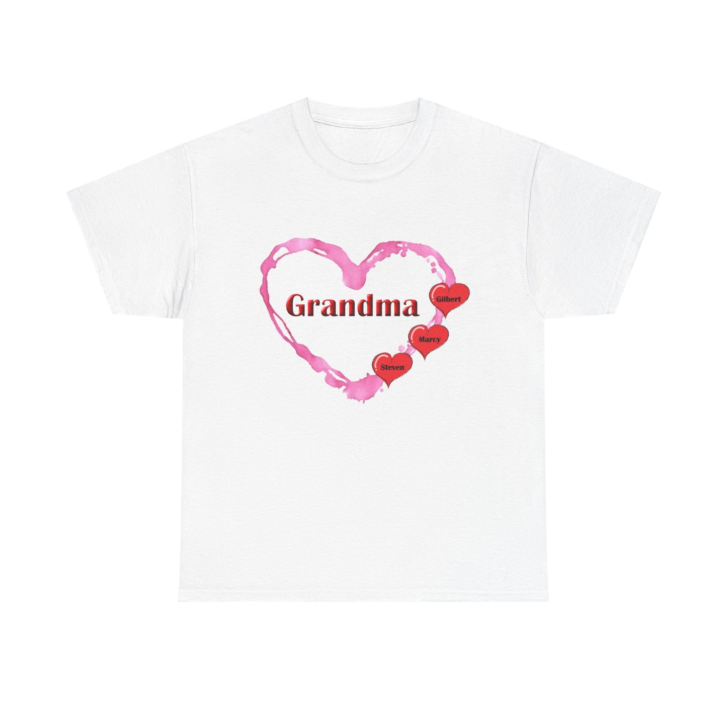 Grandma Love - Personalized - Unisex Heavy Cotton T-Shirt Mother's Day