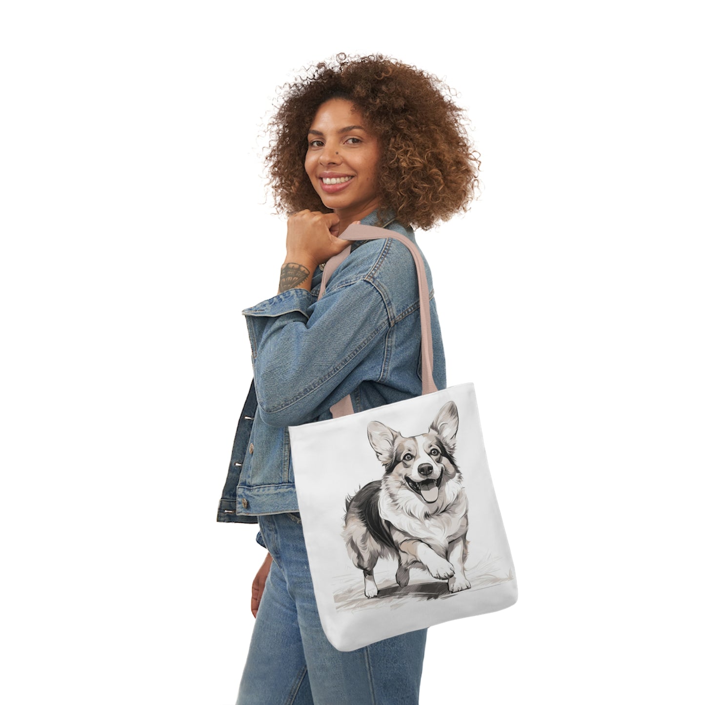 Corgi 2 - Canvas Tote Bag, 5-Color Straps