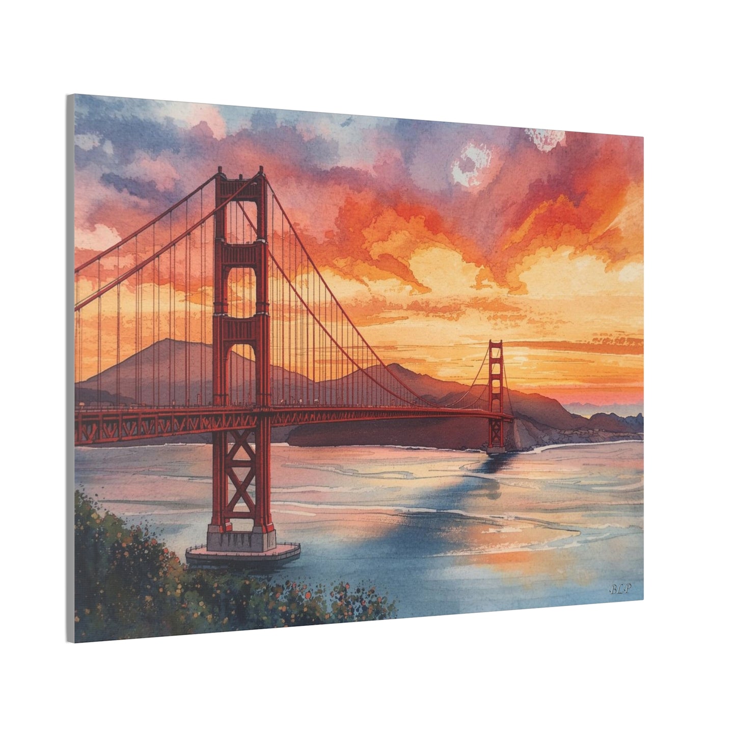Golden Gate at Sunset = Canvas Stretched, 0.75" - Wall Art 2026 - Places