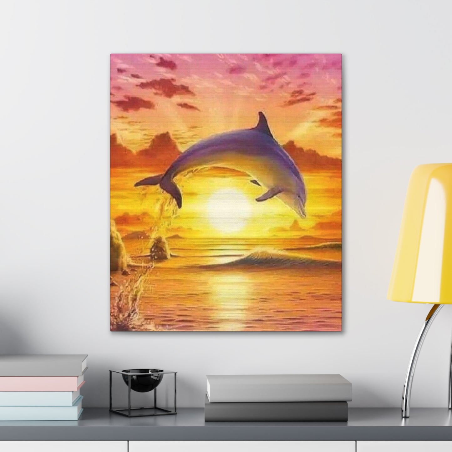 Dolphin - Canvas Stretched, 0.75"