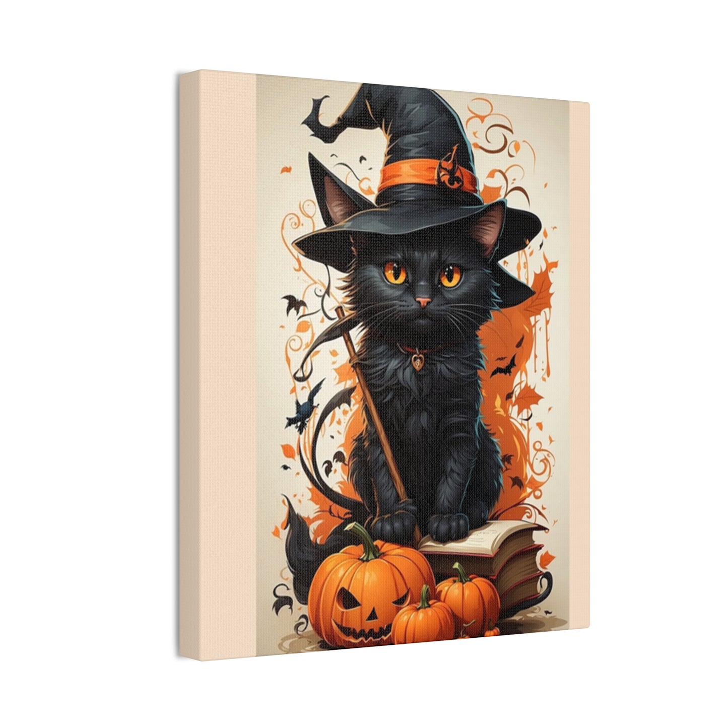 Black Cat - Canvas Stretched, 0.75" - Halloween