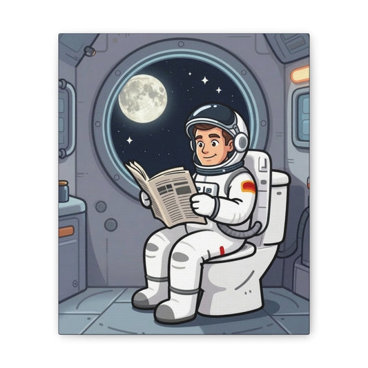 Space Library - Canvas Stretched, 0.75" - Wall Art 2026 - Bathroom Humor