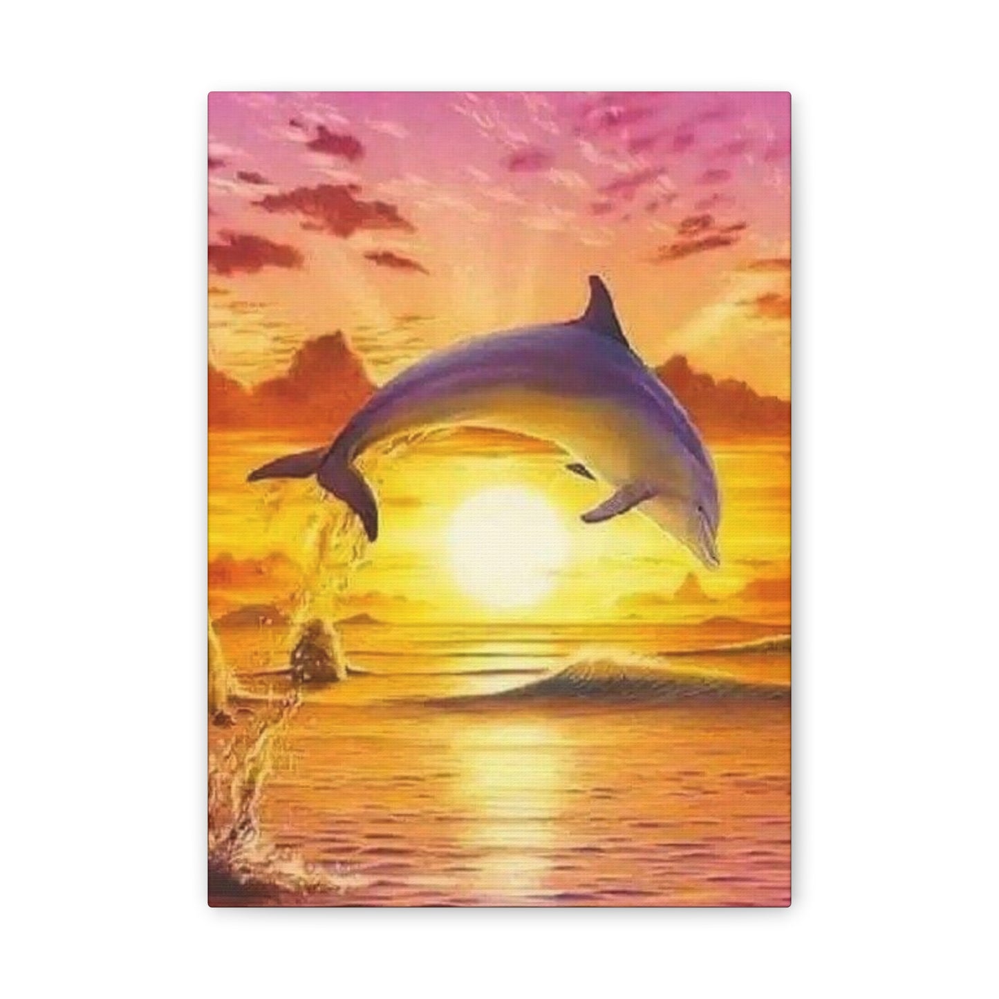 Dolphin - Canvas Stretched, 0.75"