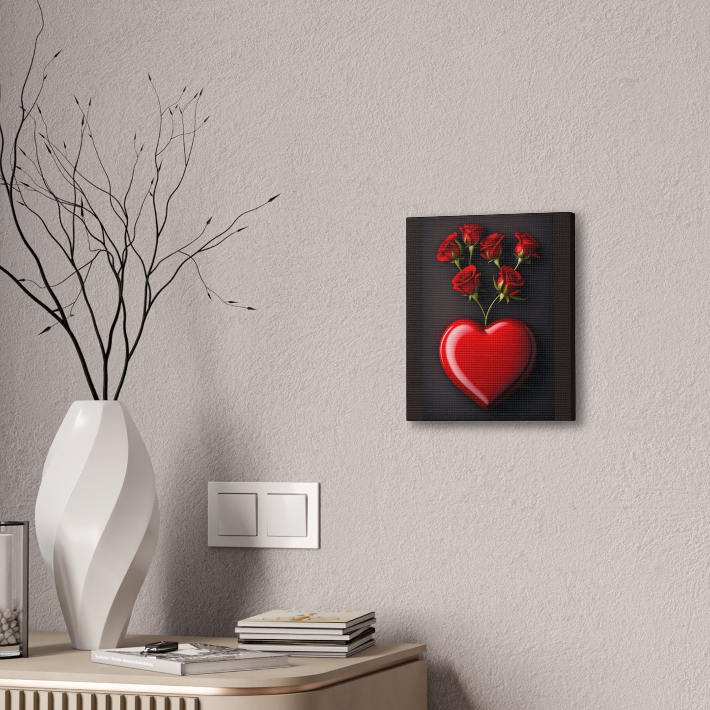 Heart and Roses - Canvas Stretched, 0.75" - Mother's Day