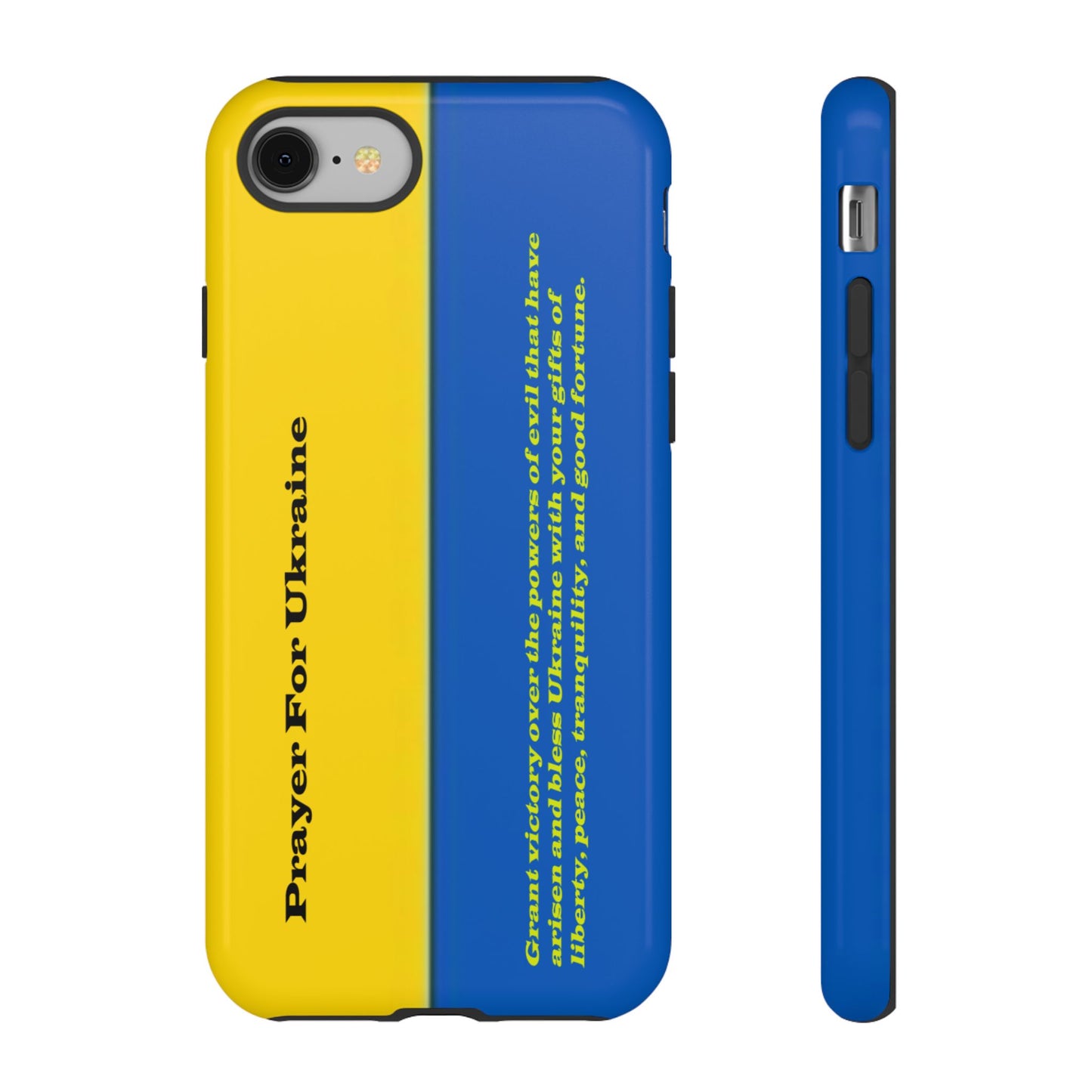 Flag of Ukraine with Prayer - Flag Phone Cases