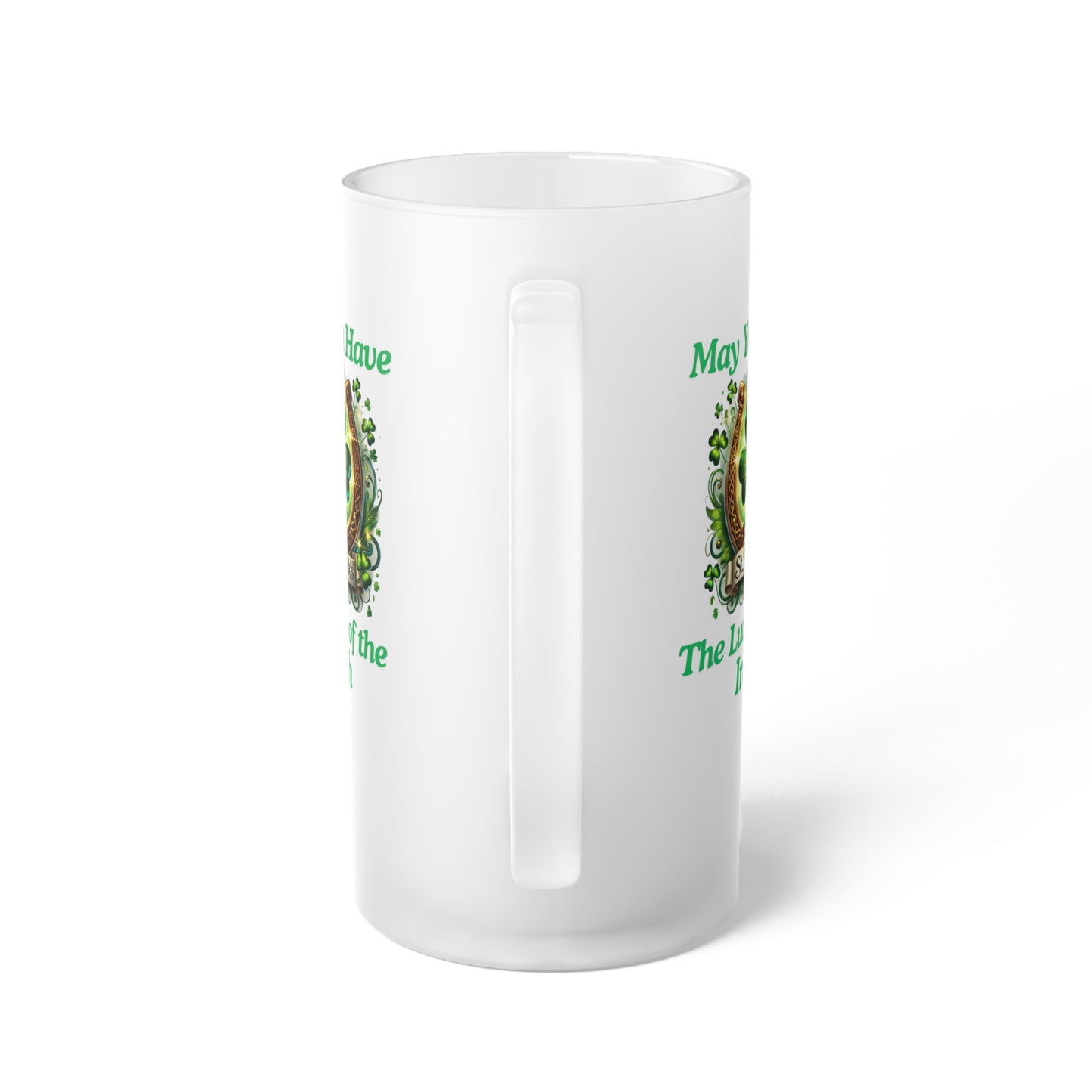 Luck of the Irish - Frosted Glass Beer Mug - St. Patrick's Day