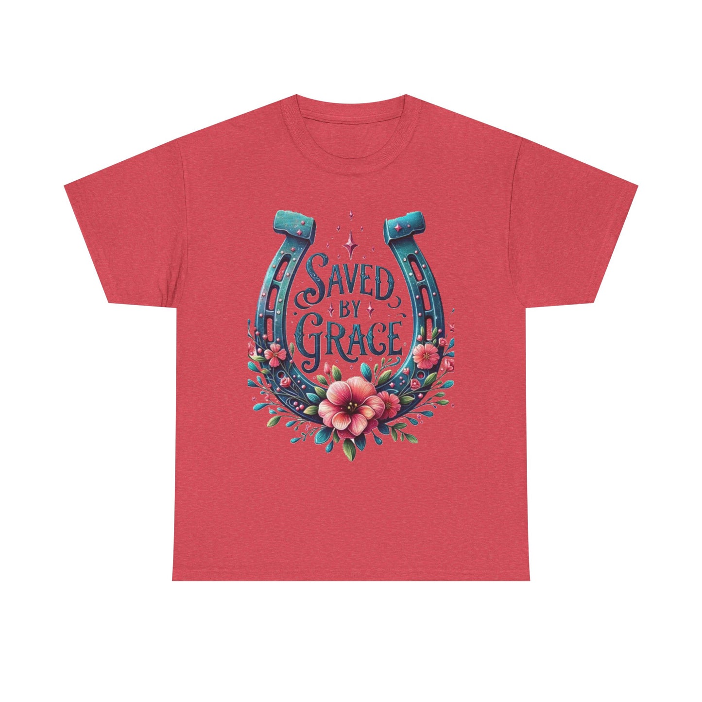 Saved by Grace - Unisex Heavy Cotton Tee - Easter - Mother's Day - Father's Day