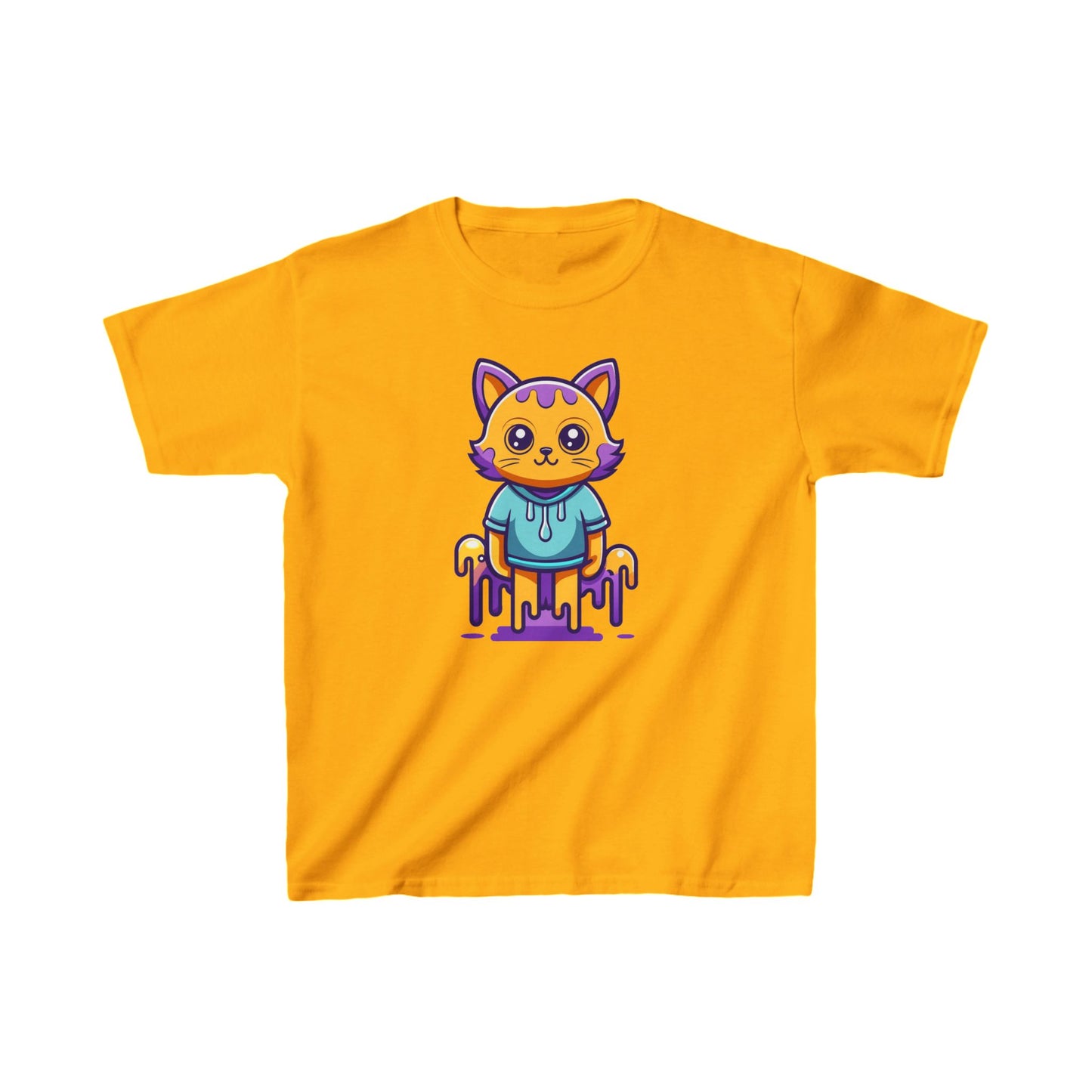 Kids - Cartoon Kitty -  Heavy Cotton™ T-Shirts