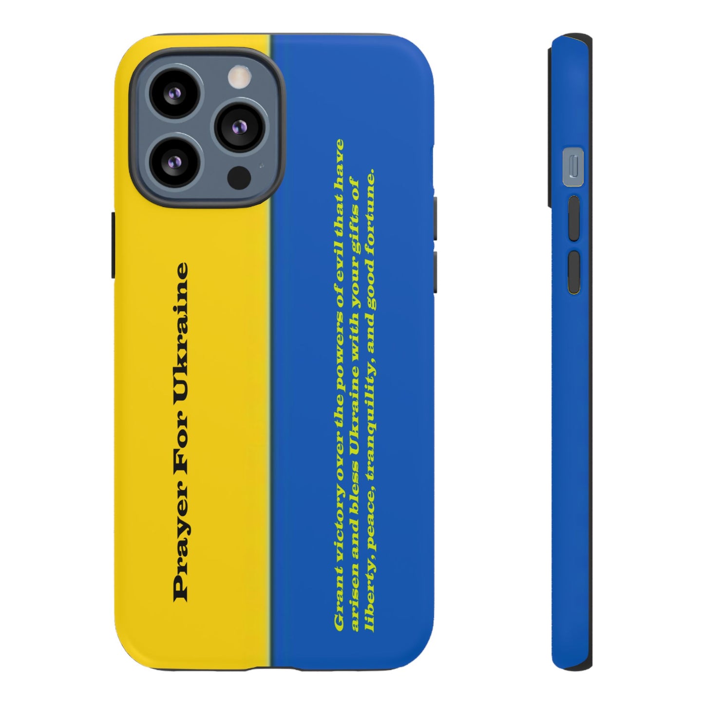 Flag of Ukraine with Prayer - Flag Phone Cases