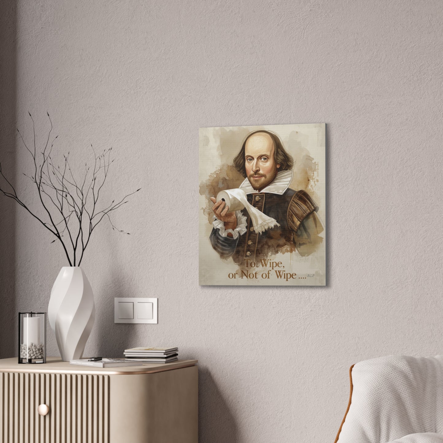 Shakespear - Canvas Stretched, 0.75" - 2026 Wall Art - Bathroom Humor