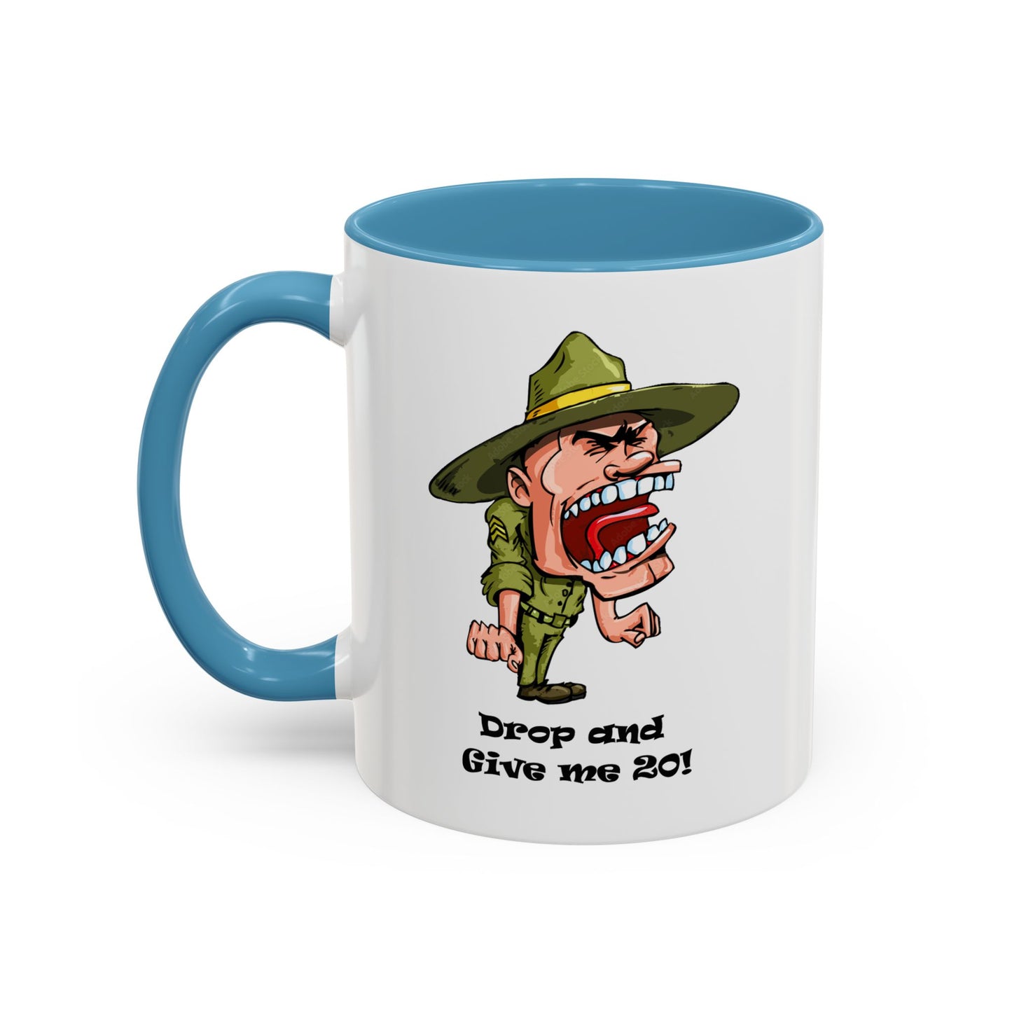 Drop and Give Me 20 - Accent Coffee Mug (11, 15oz) Whimsical and Military Mugs