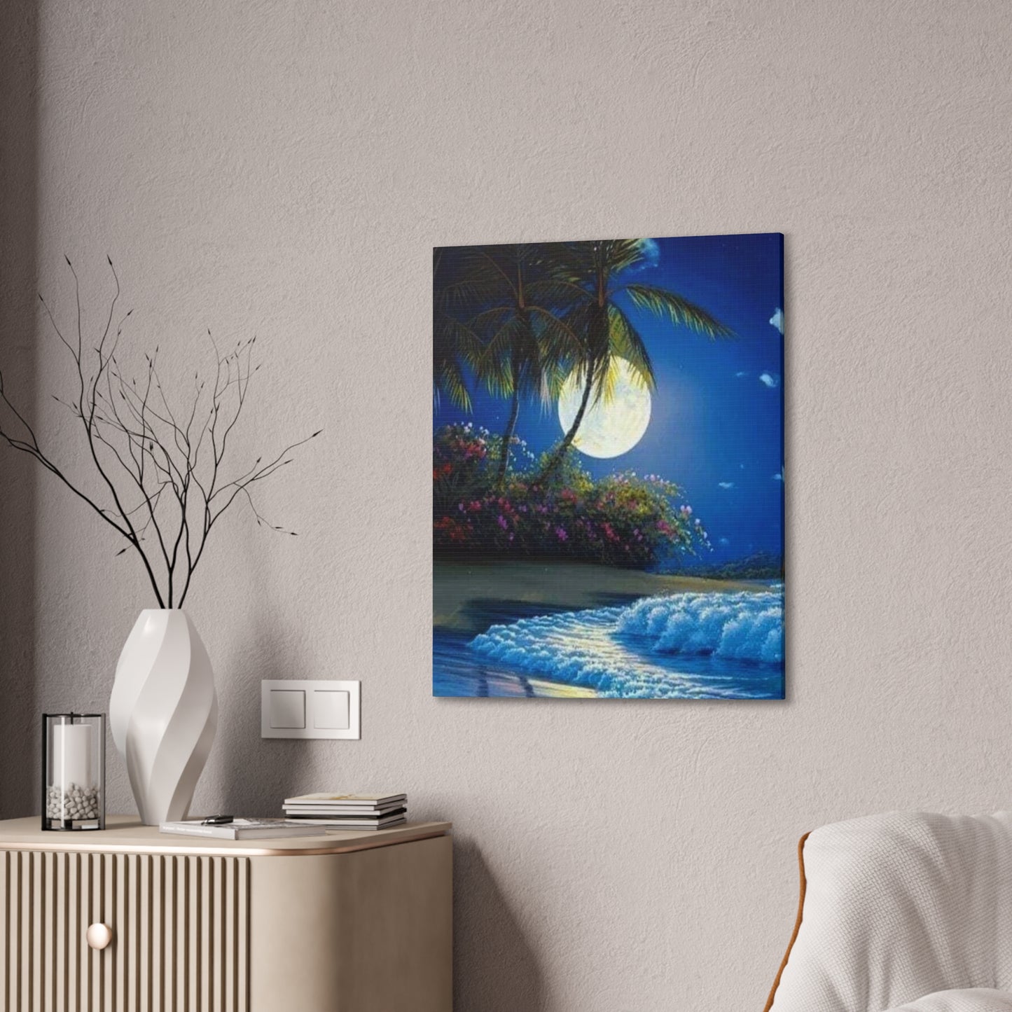 Desert Island Moon Light - Canvas Stretched, 0.75"