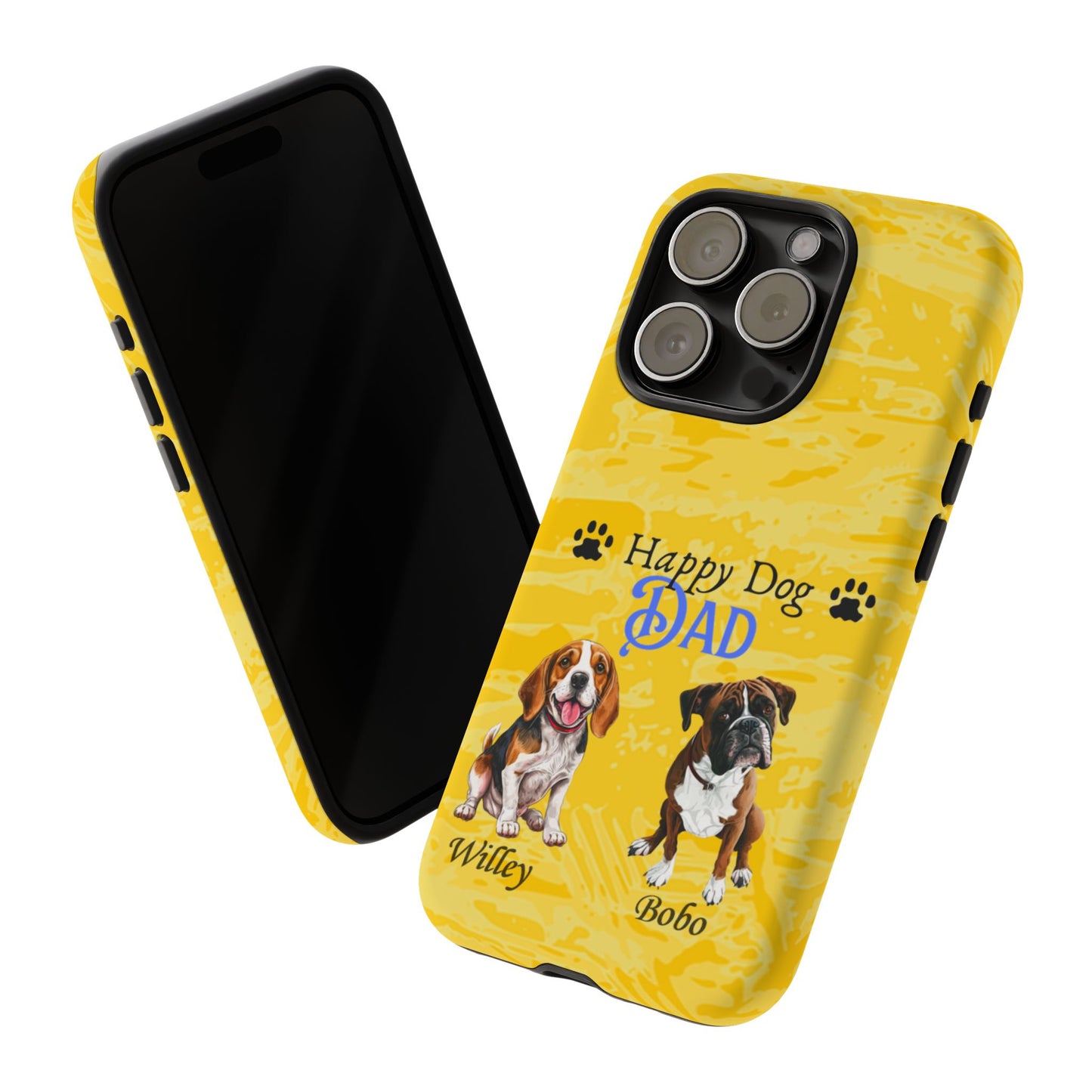 Happy Dog Dad - Personalized - Whimsical Phone Cases - Father's Day