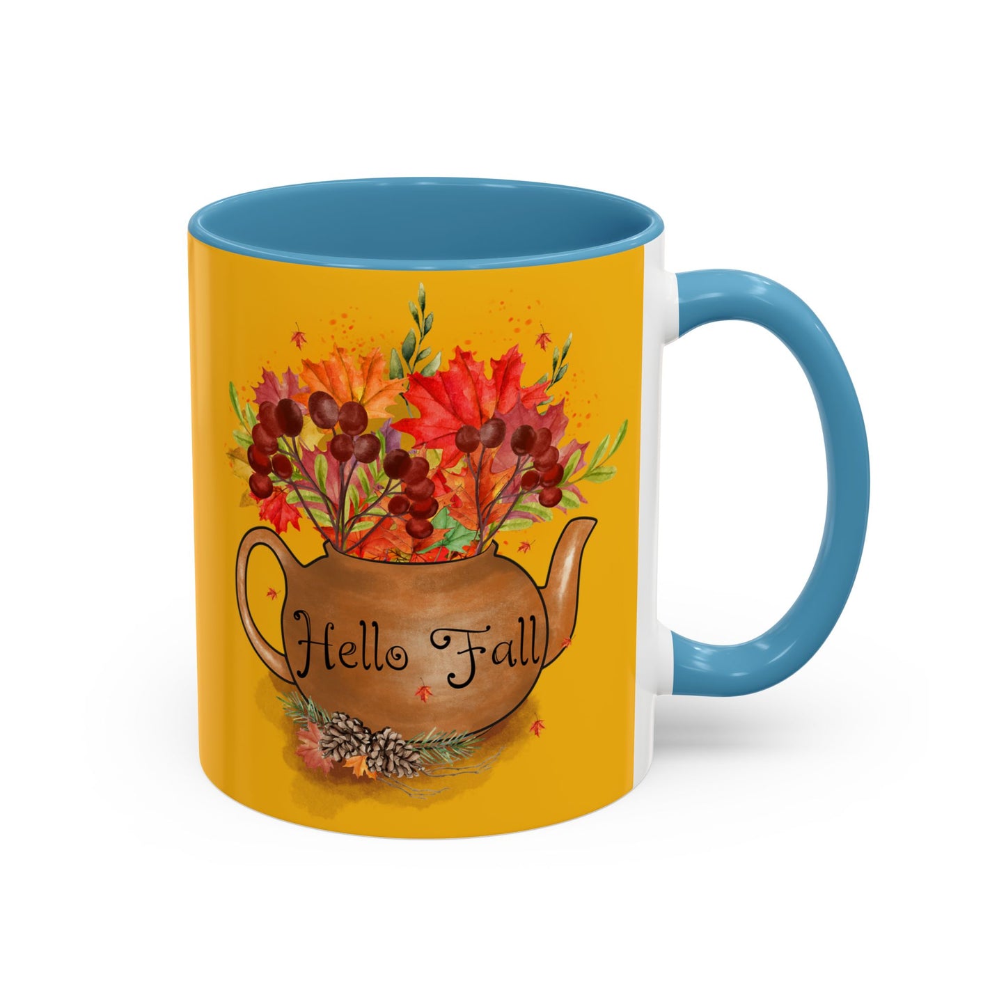 Hello Fall - Accent Coffee Mug (11, 15oz)