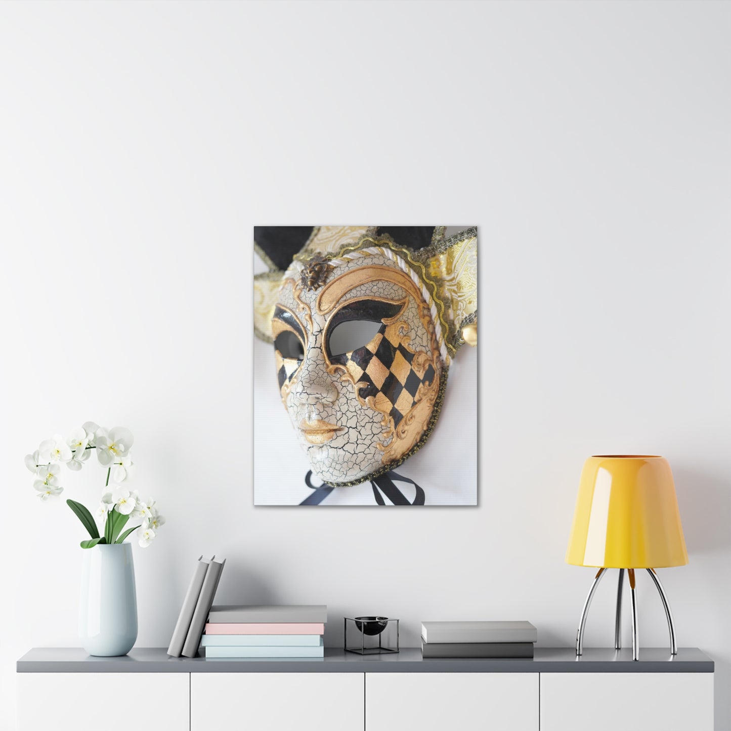 Gold and Silver Mask - Canvas Stretched, 0.75"