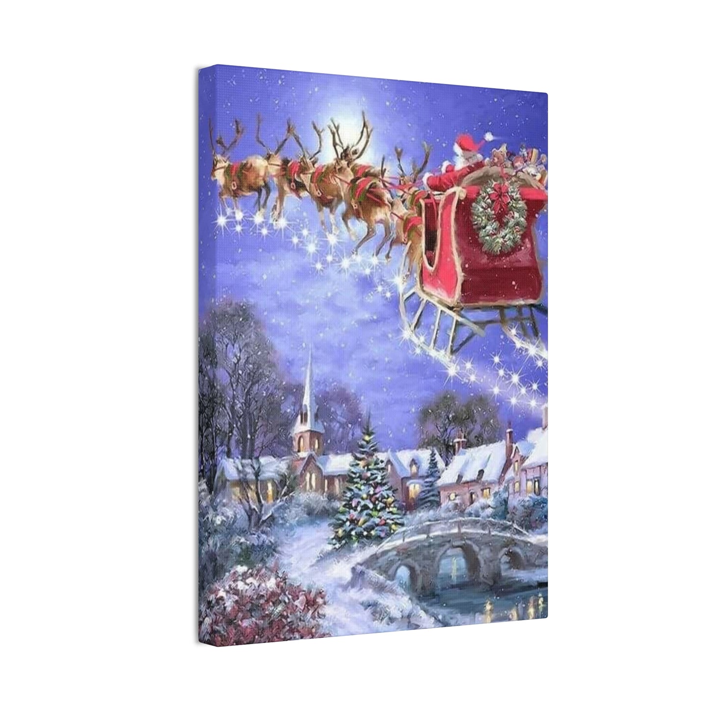 Santa's Coming - Canvas Stretched, 0.75" Christmas