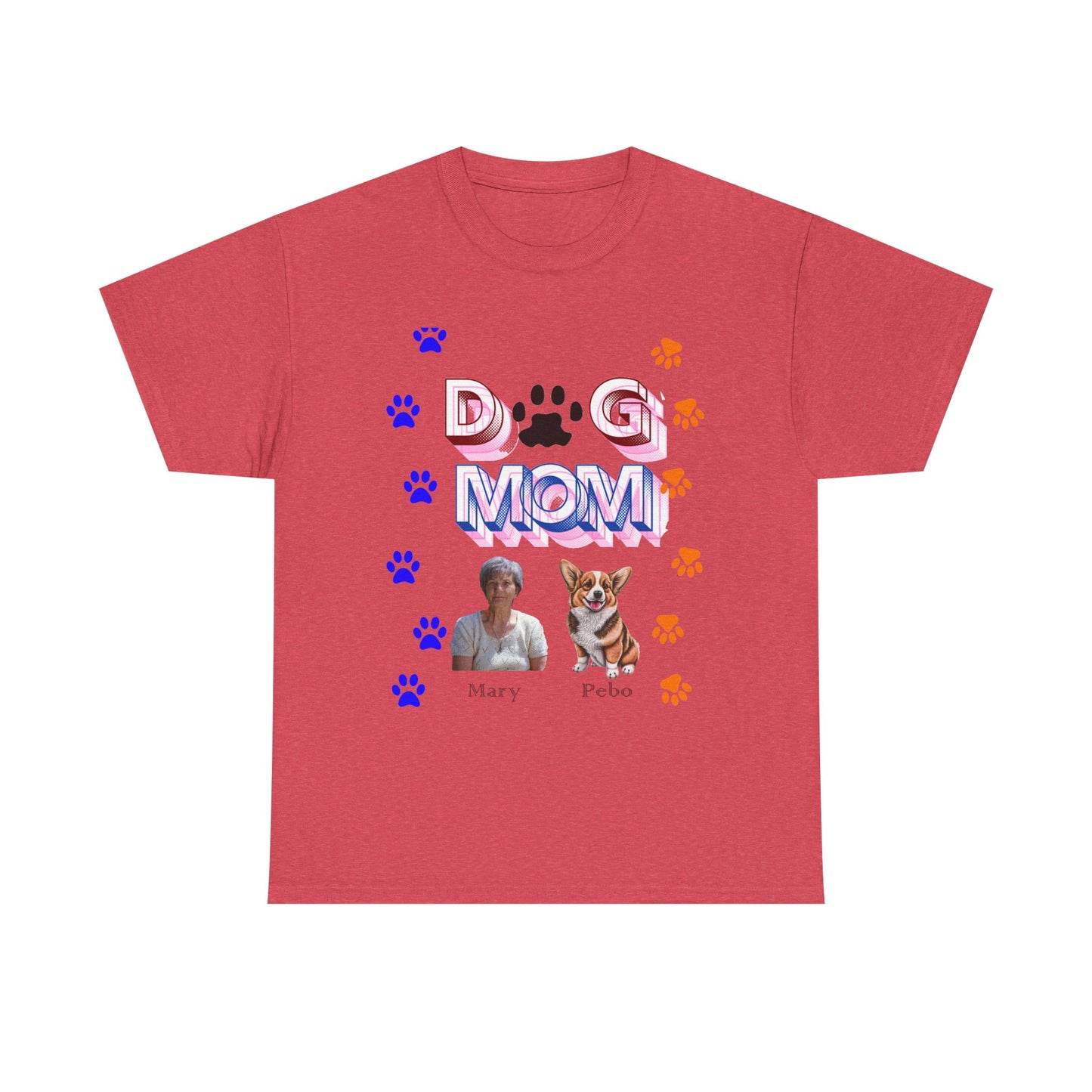 Dog Mom -  Personalized - Unisex Heavy Cotton Tee - Mother's Day - T-Shirts