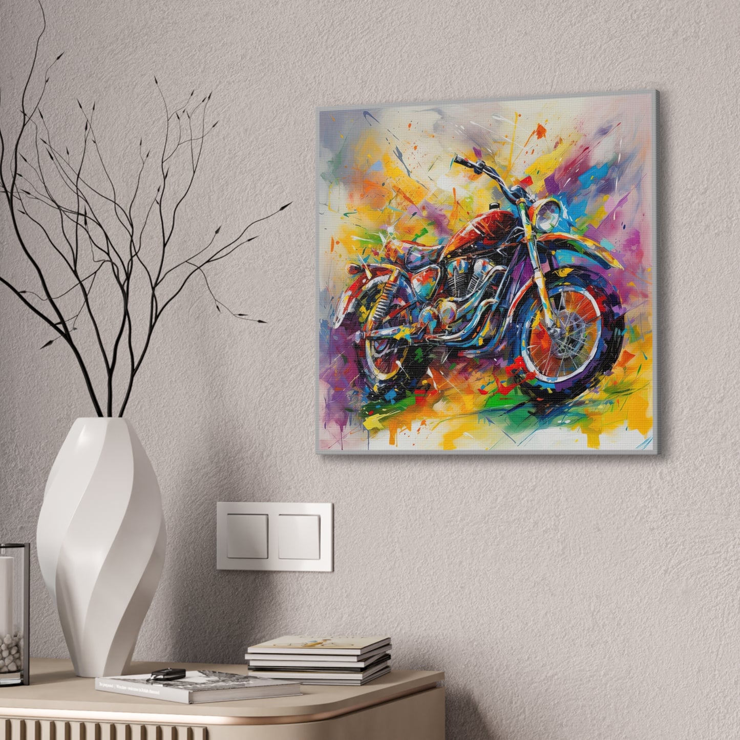 Bike in Oil - Canvas Stretched, 0.75"