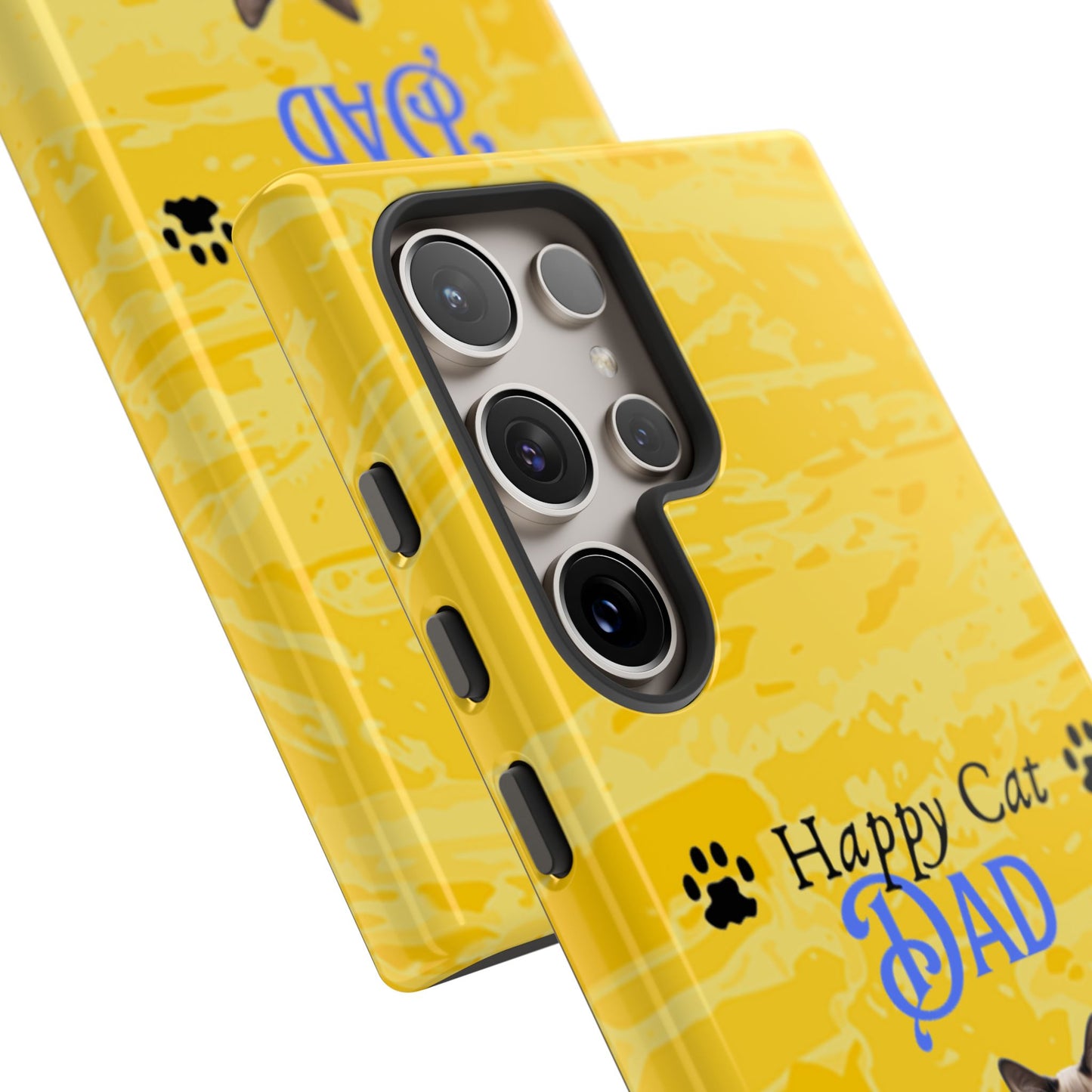 Happy Cat Dad - Personalized - Whimsical Phone Cases - Father's Day