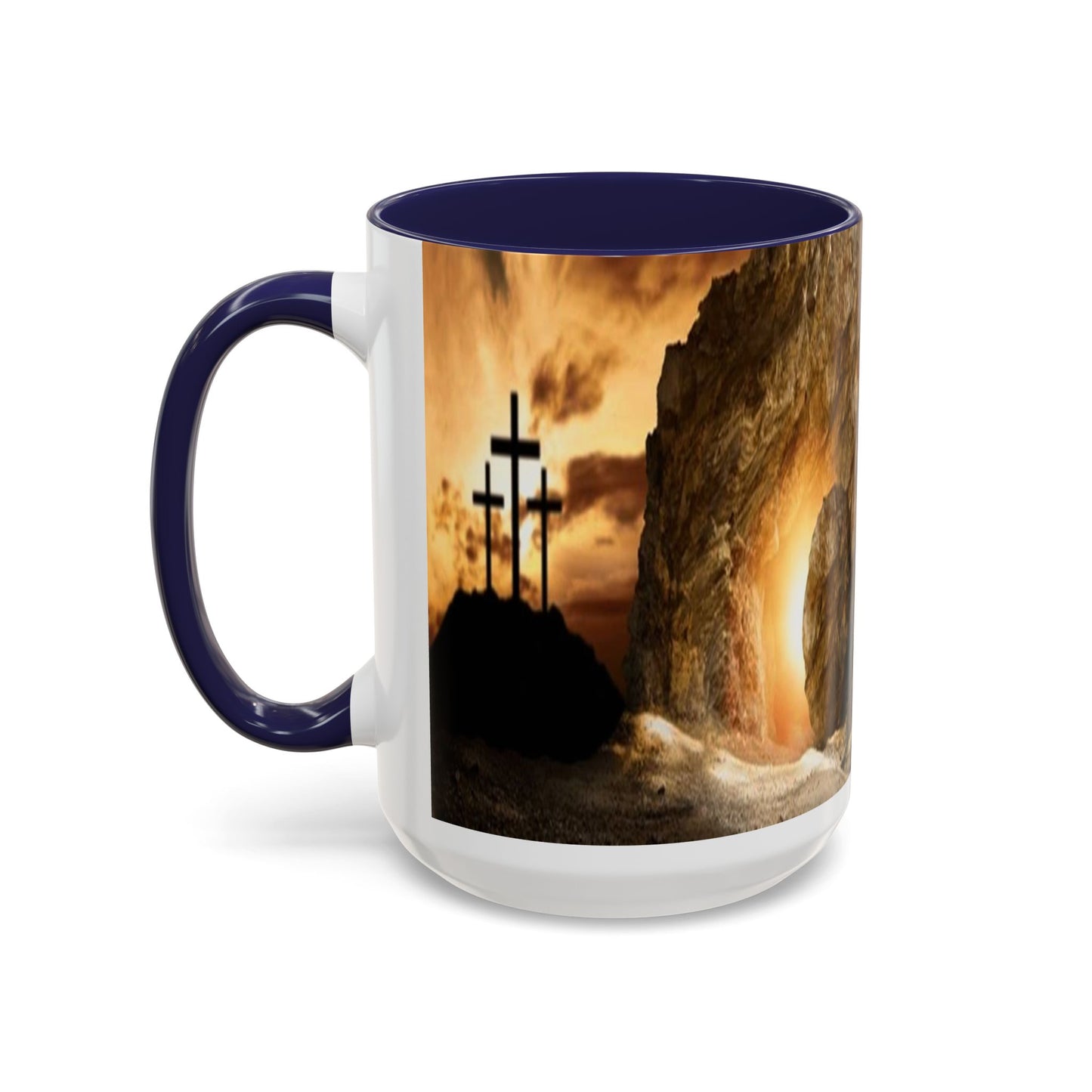 He is Risen -Accent Coffee Mug (11, 15oz) - Easter - Mother's Day - Father's Day