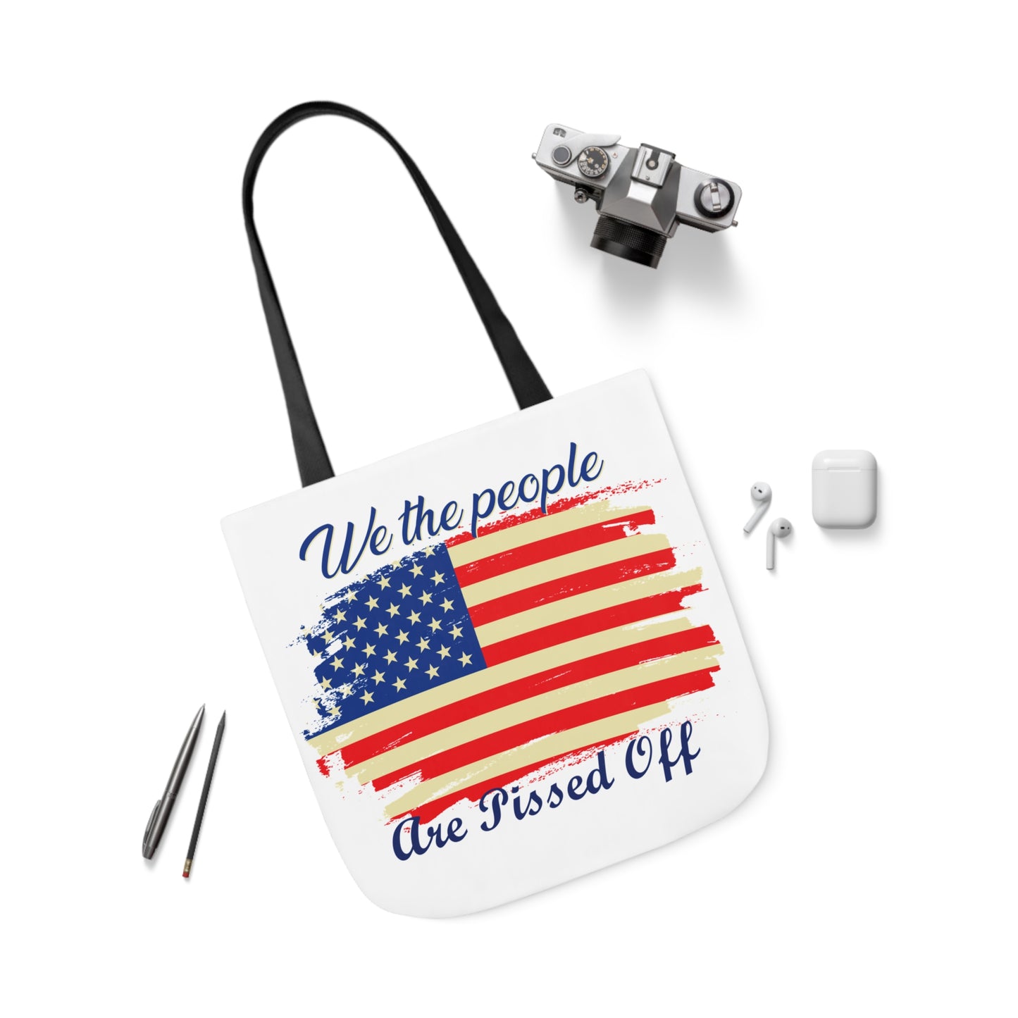 We the People - Canvas Tote Bag, 5-Color Straps - Veterans - Patriotic