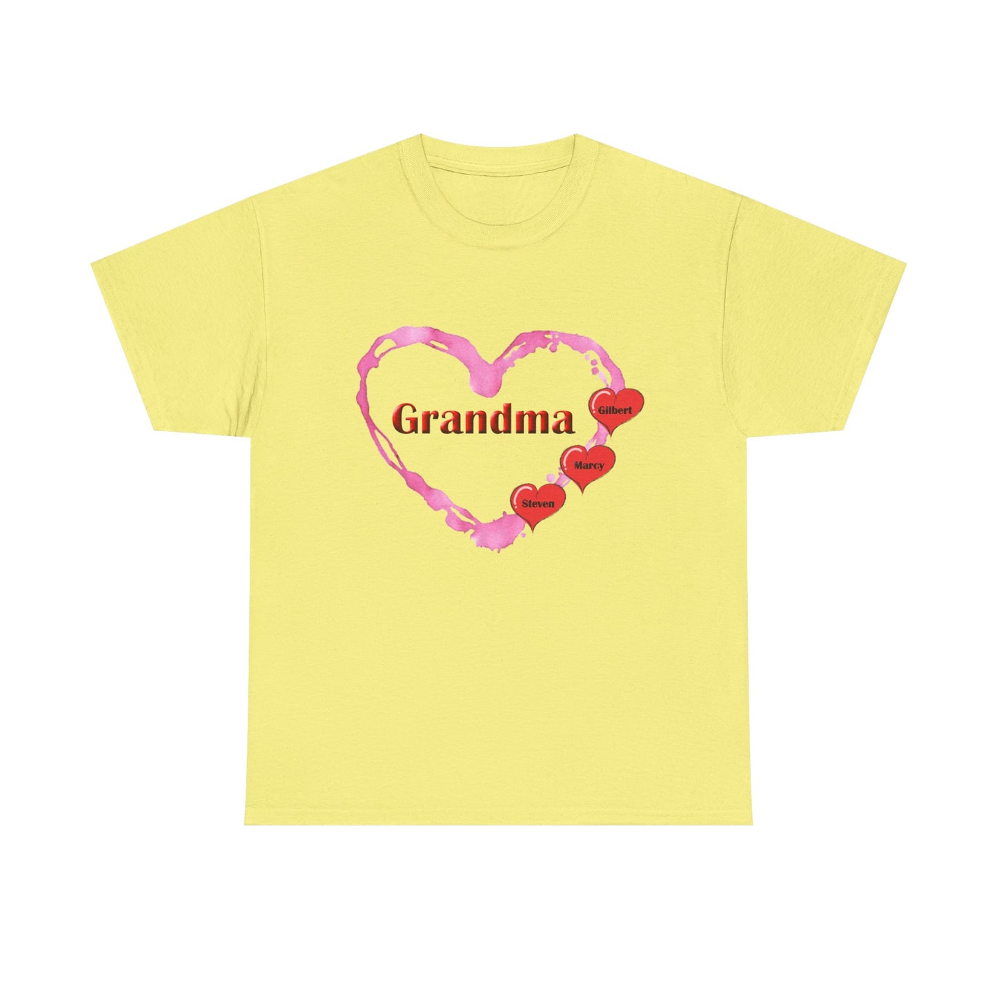 Grandma Love - Personalized - Unisex Heavy Cotton T-Shirt Mother's Day
