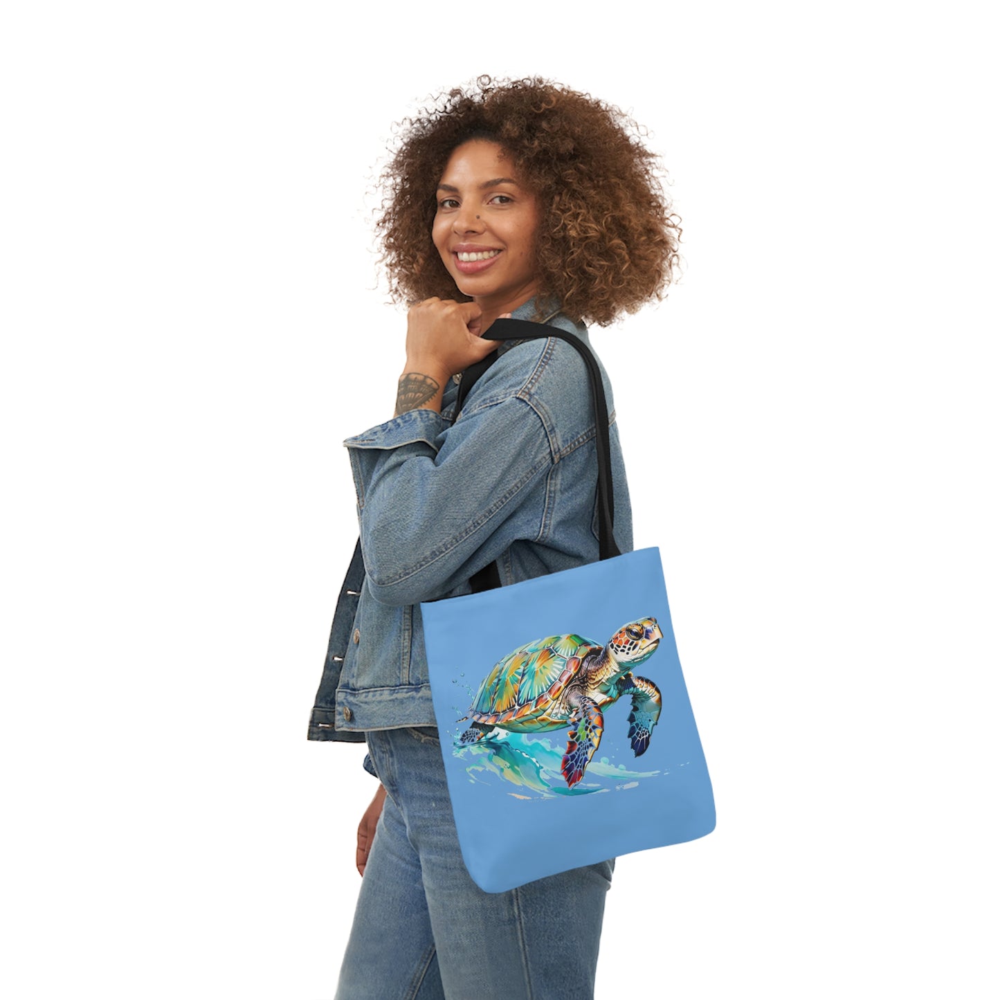 Turtle - Canvas Tote Bag, 5-Color Straps