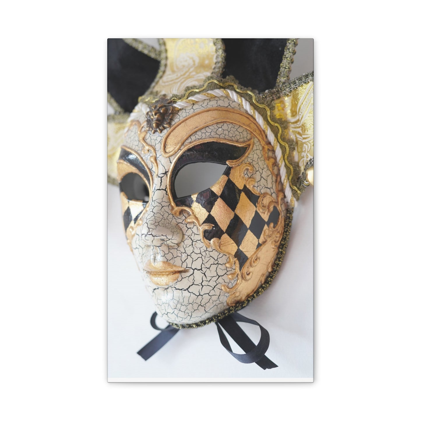 Gold and Silver Mask - Canvas Stretched, 0.75"