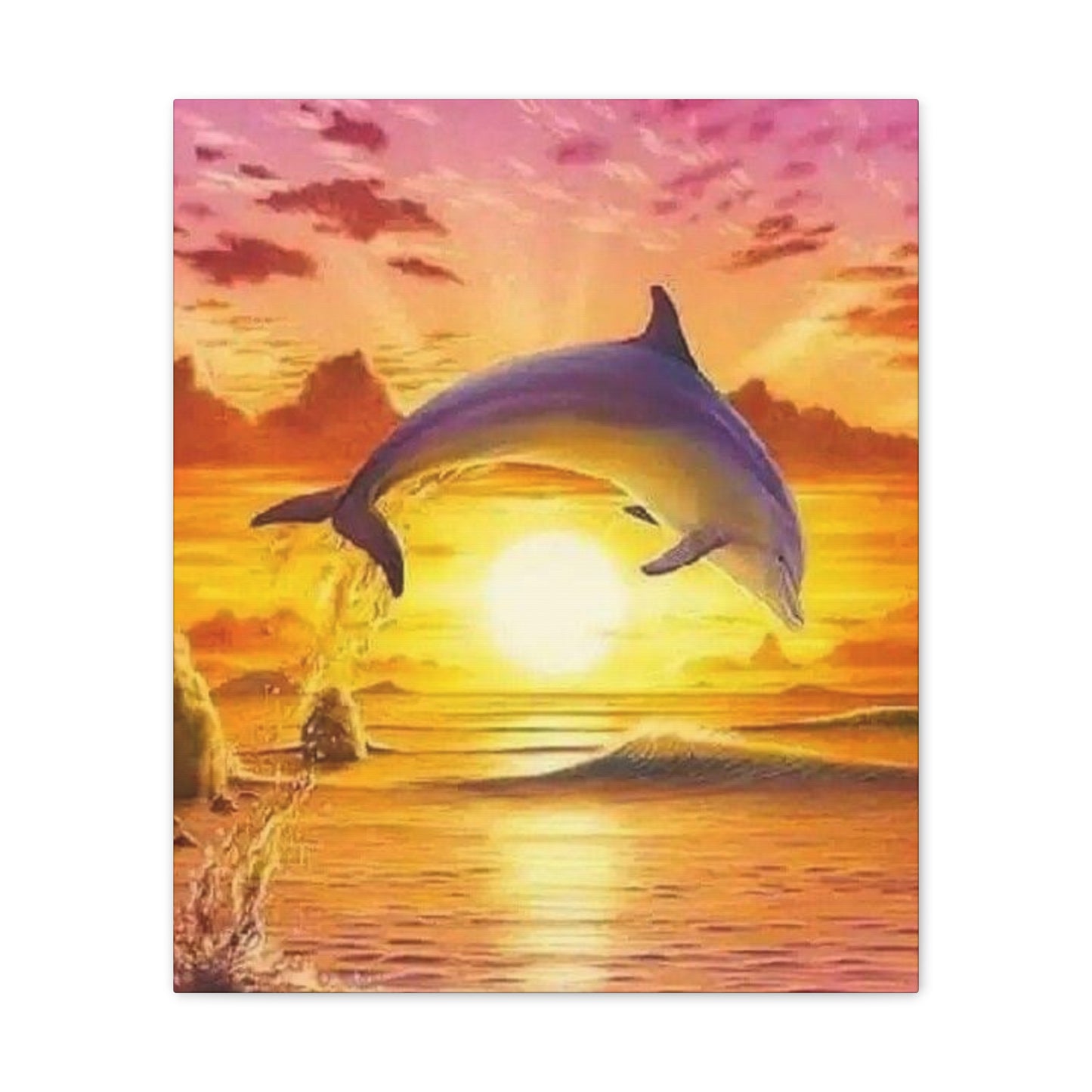 Dolphin - Canvas Stretched, 0.75"